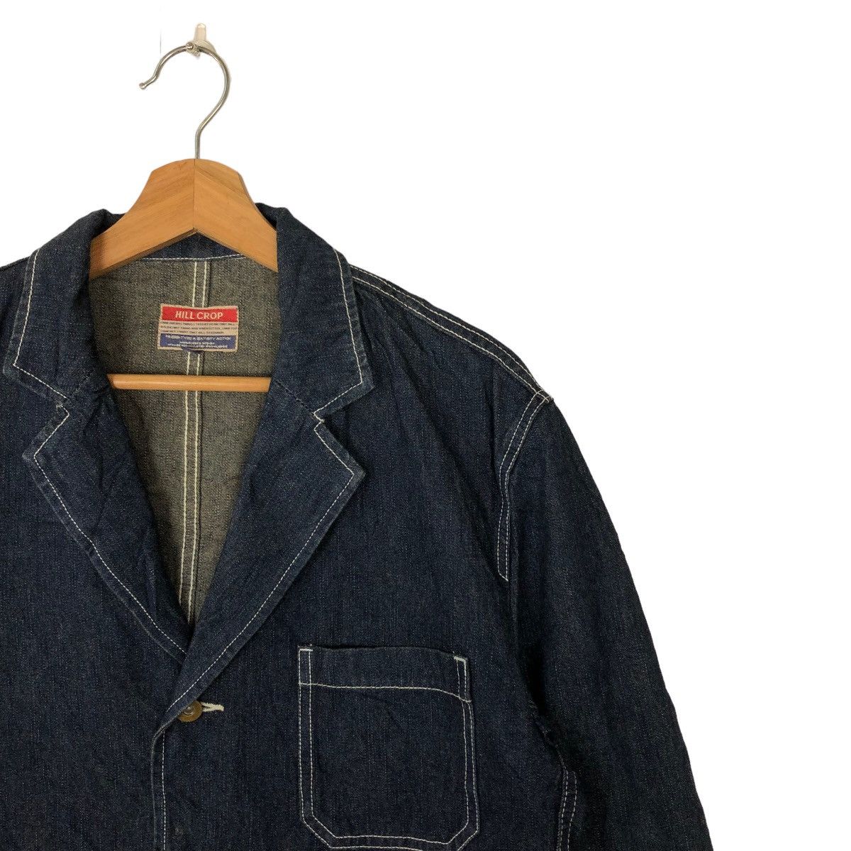 Issey Miyake 🔥VINTAGE CHORE DENIM WORK JACKET HILL CROP JAPAN Size US L / EU 52-54 / 3 - 5 Thumbnail