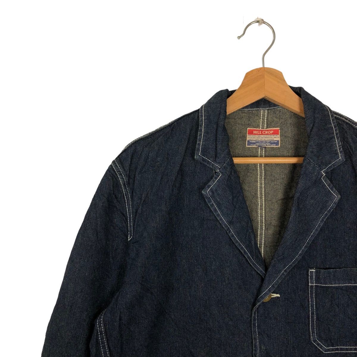 Issey Miyake 🔥VINTAGE CHORE DENIM WORK JACKET HILL CROP JAPAN Size US L / EU 52-54 / 3 - 6 Thumbnail