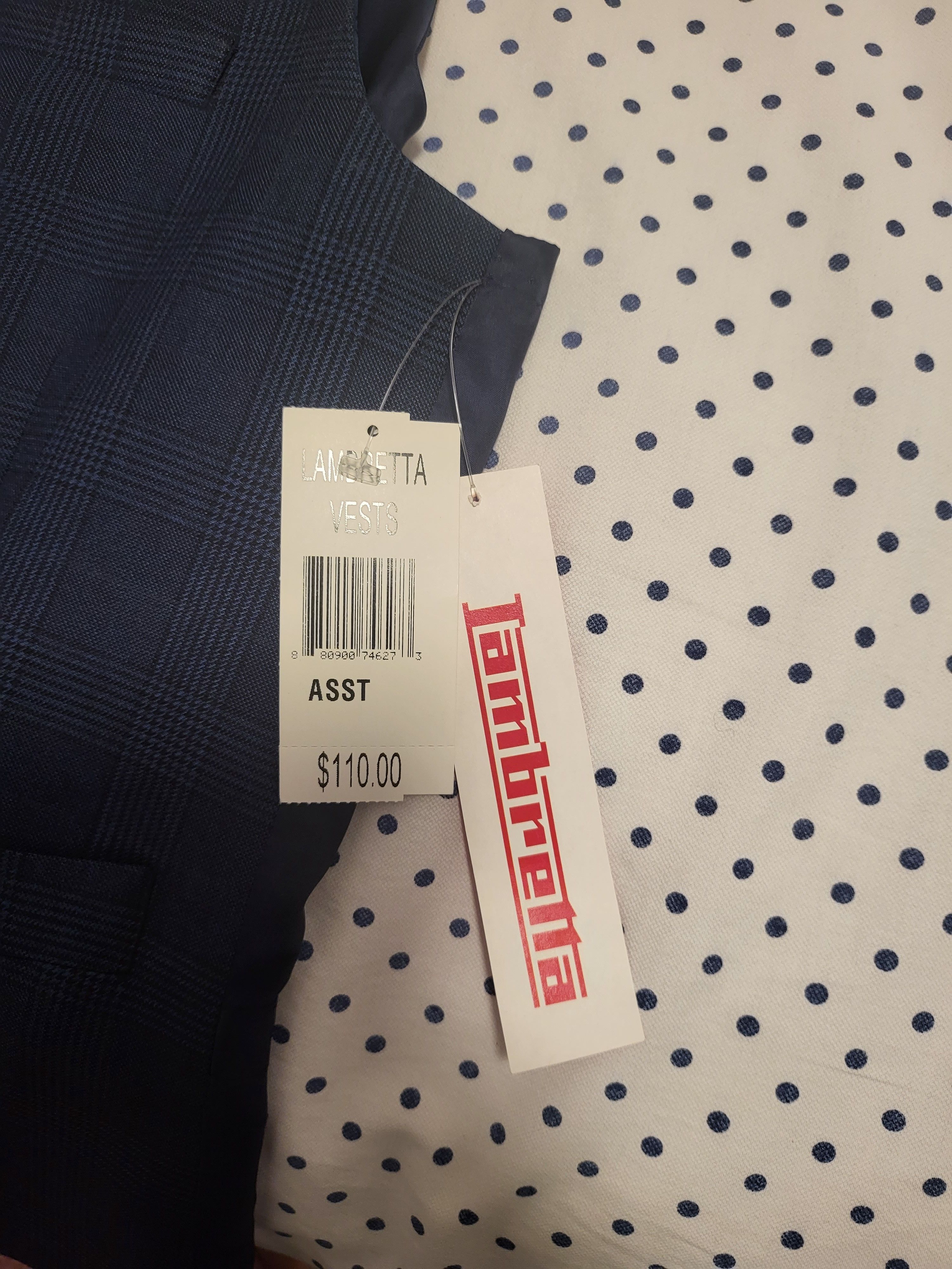 Lambretta Double Breasted Vest with Plaid Pattern Size 40R - 9 Thumbnail