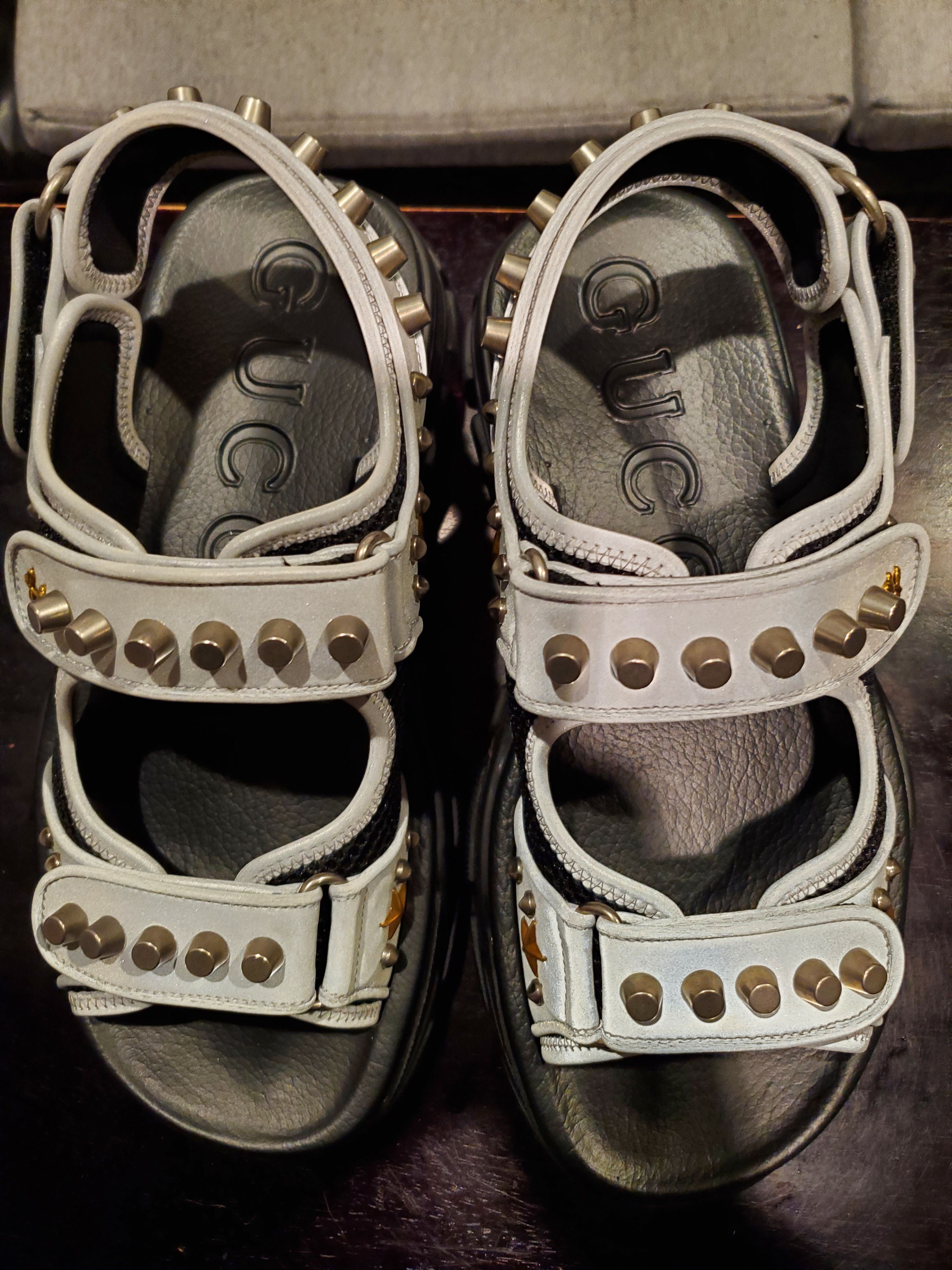 Gucci Stud-Embellished Leather Sandals Size US 8 / EU 41 - 3 Thumbnail
