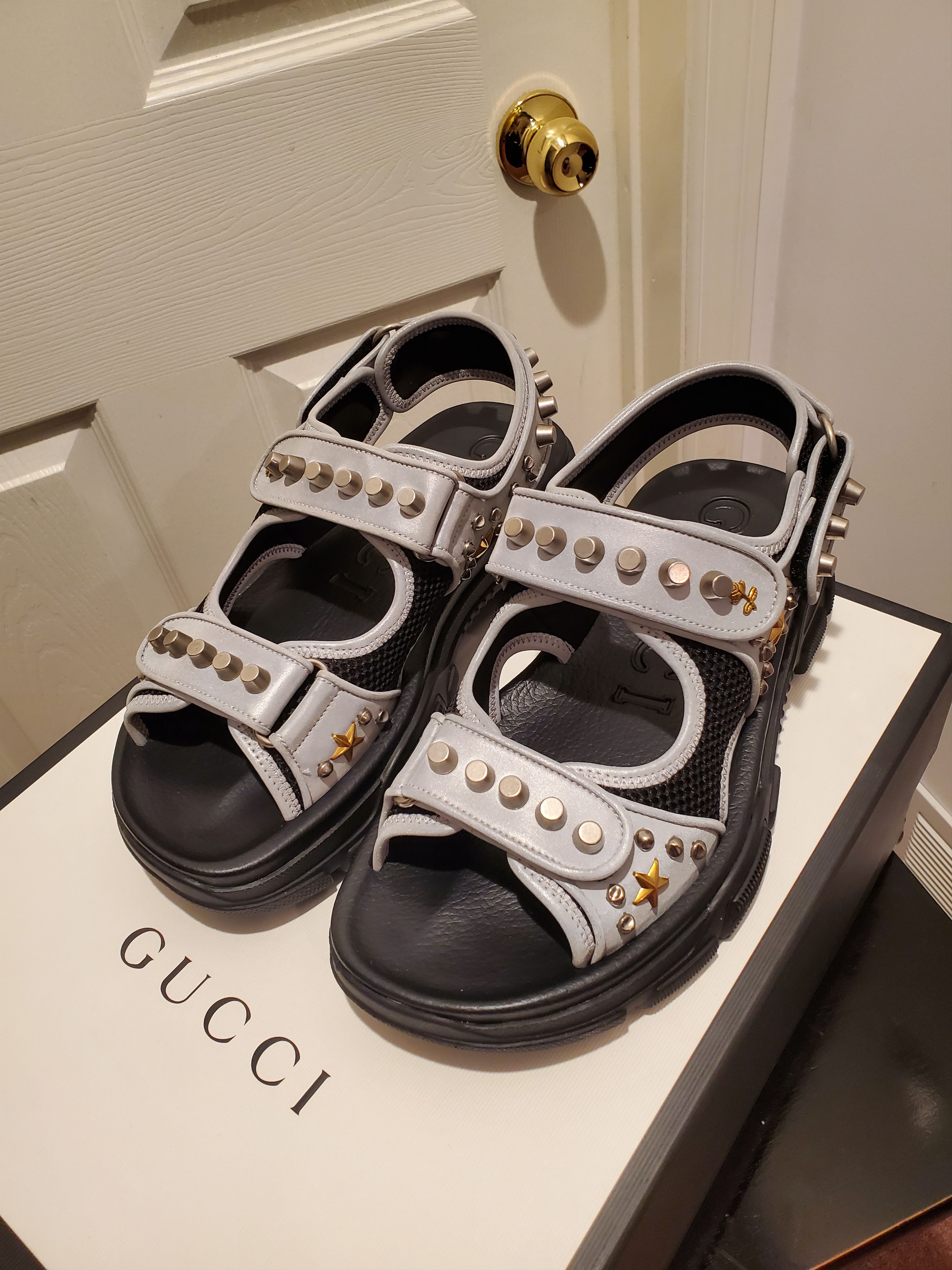 Gucci Stud-Embellished Leather Sandals Size US 8 / EU 41 - 1 Thumbnail