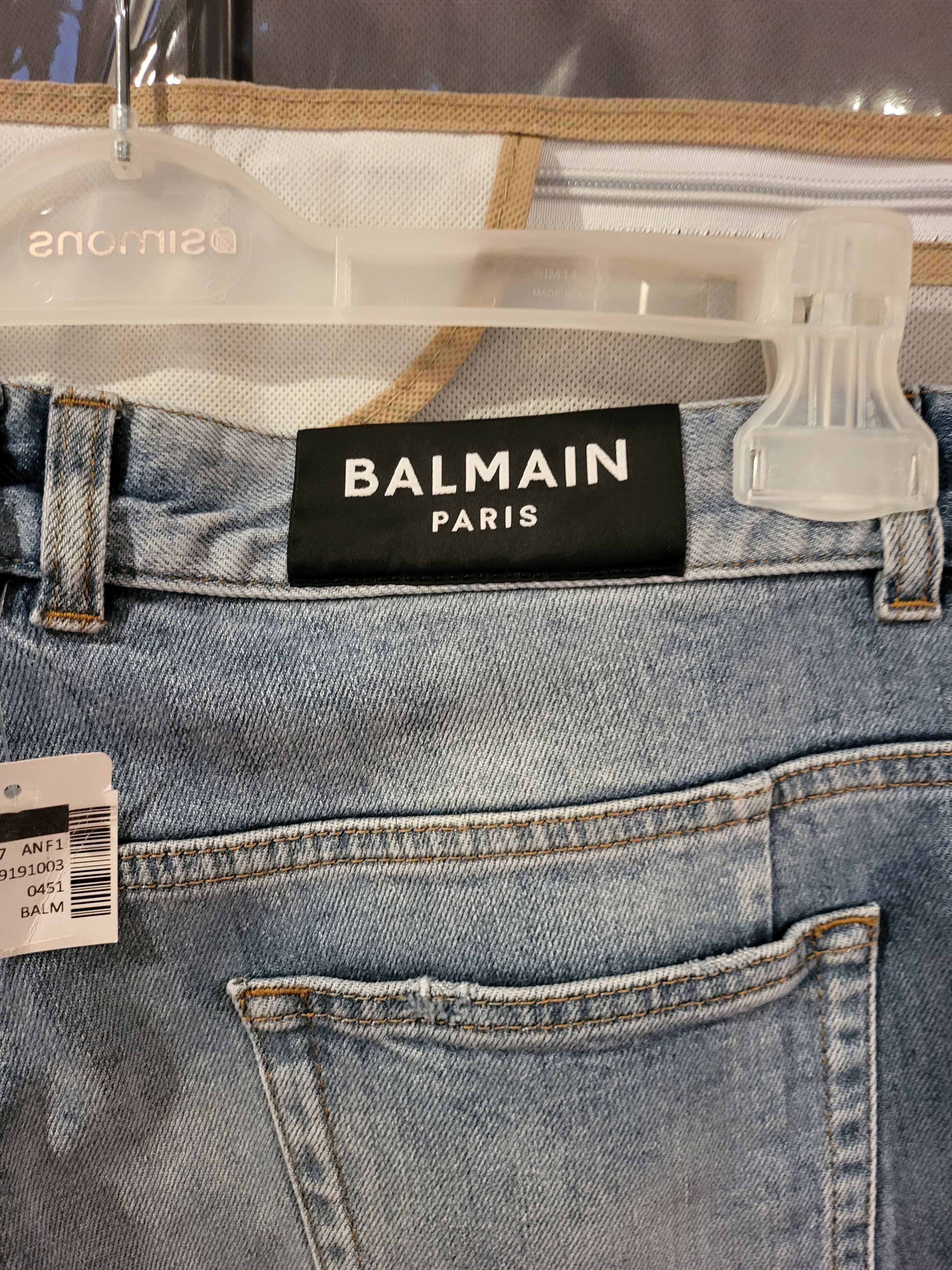 Balmain Slim Fit Ripped Jeans with Monogram Pattern Size US 34 / EU 50 - 6 Thumbnail