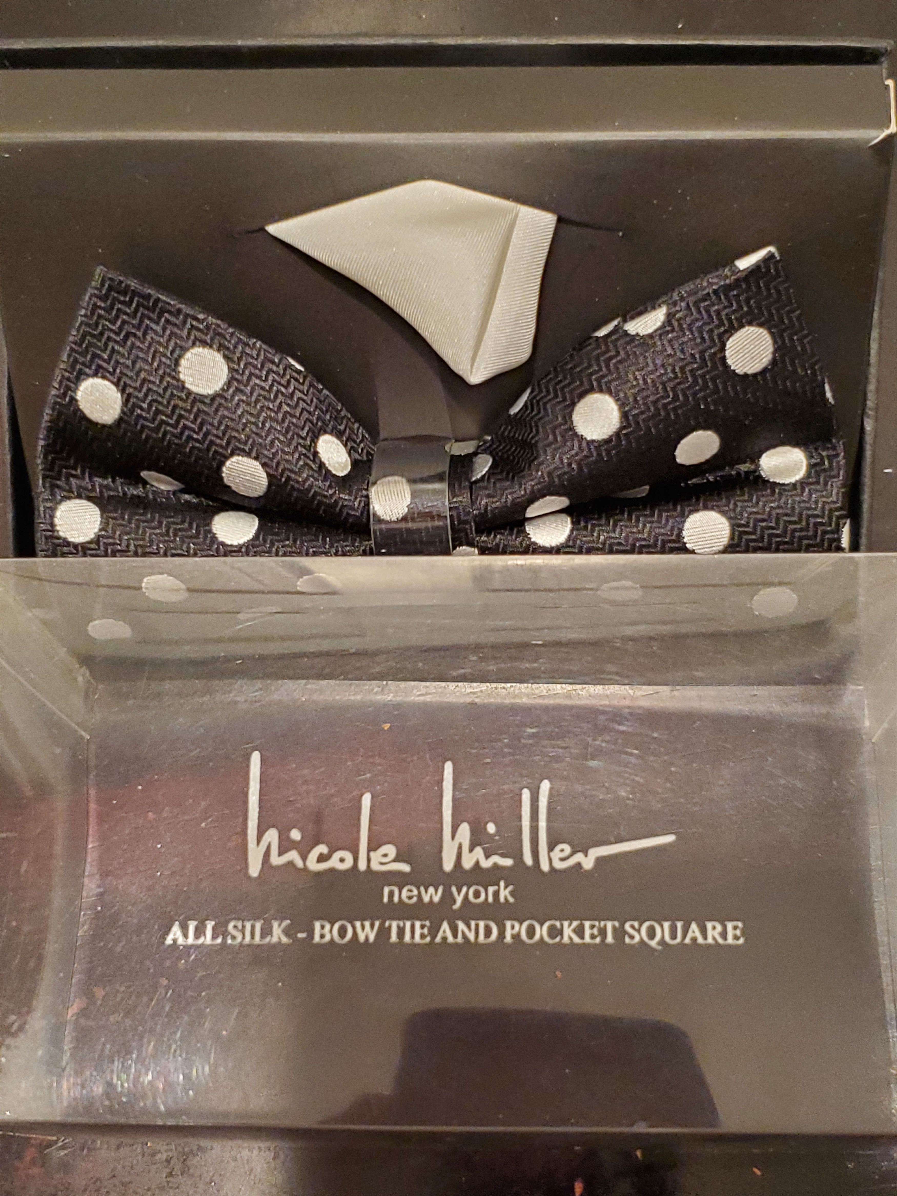 Nicole Miller Polka Dot Bow Tie Set Size ONE SIZE - 3 Thumbnail