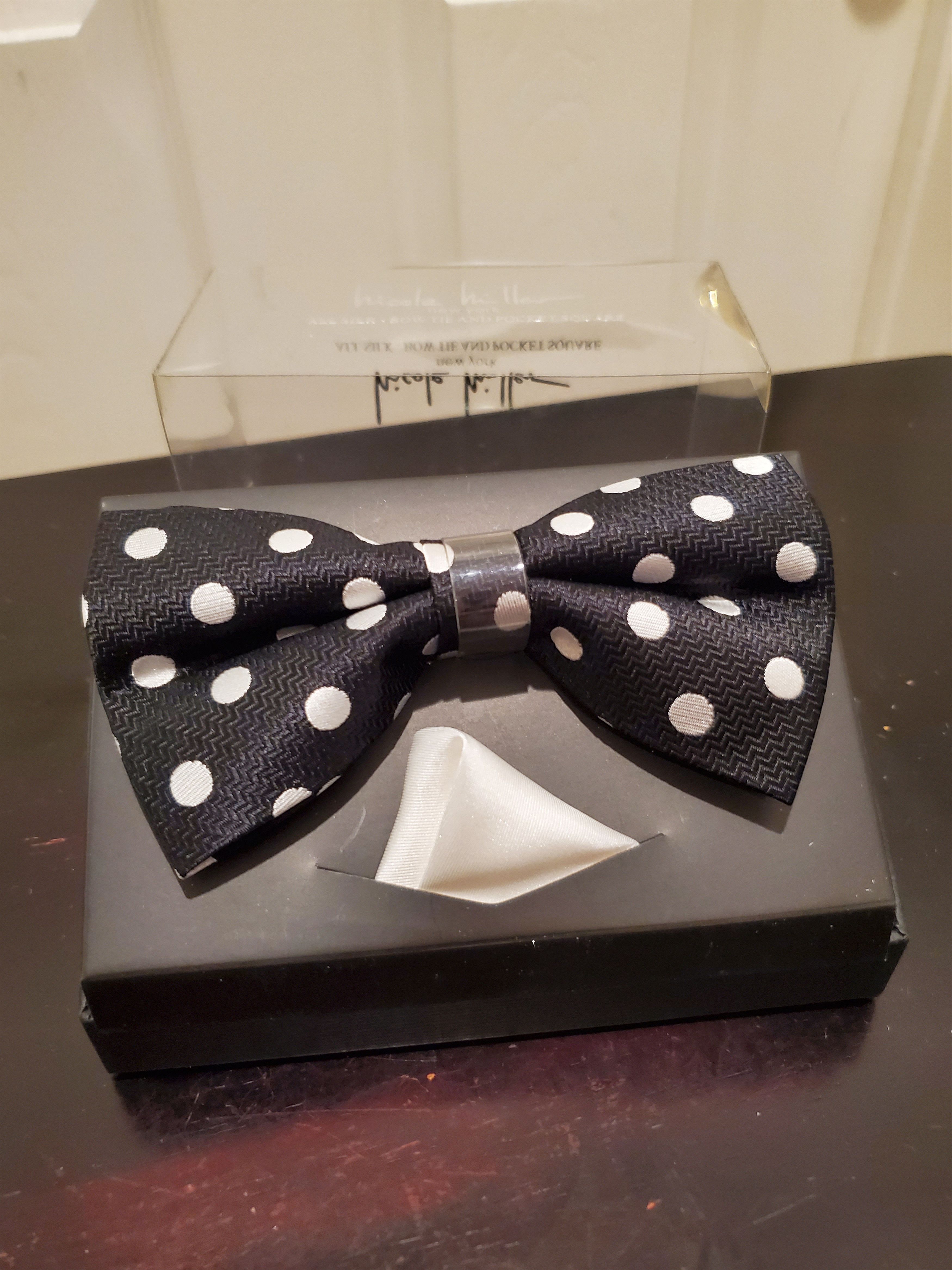 Nicole Miller Polka Dot Bow Tie Set Size ONE SIZE - 1 Thumbnail