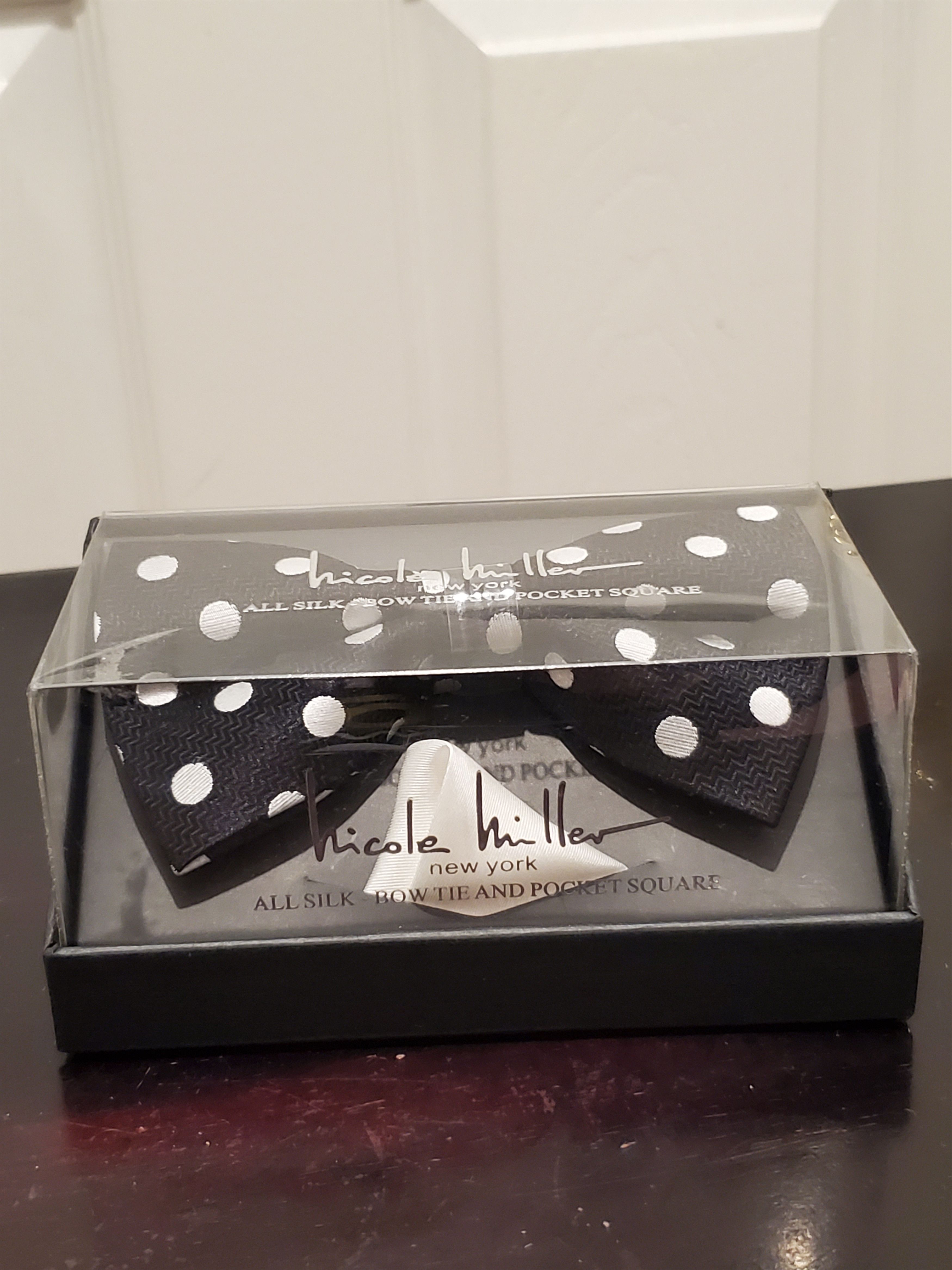 Nicole Miller Polka Dot Bow Tie Set Size ONE SIZE - 6 Thumbnail