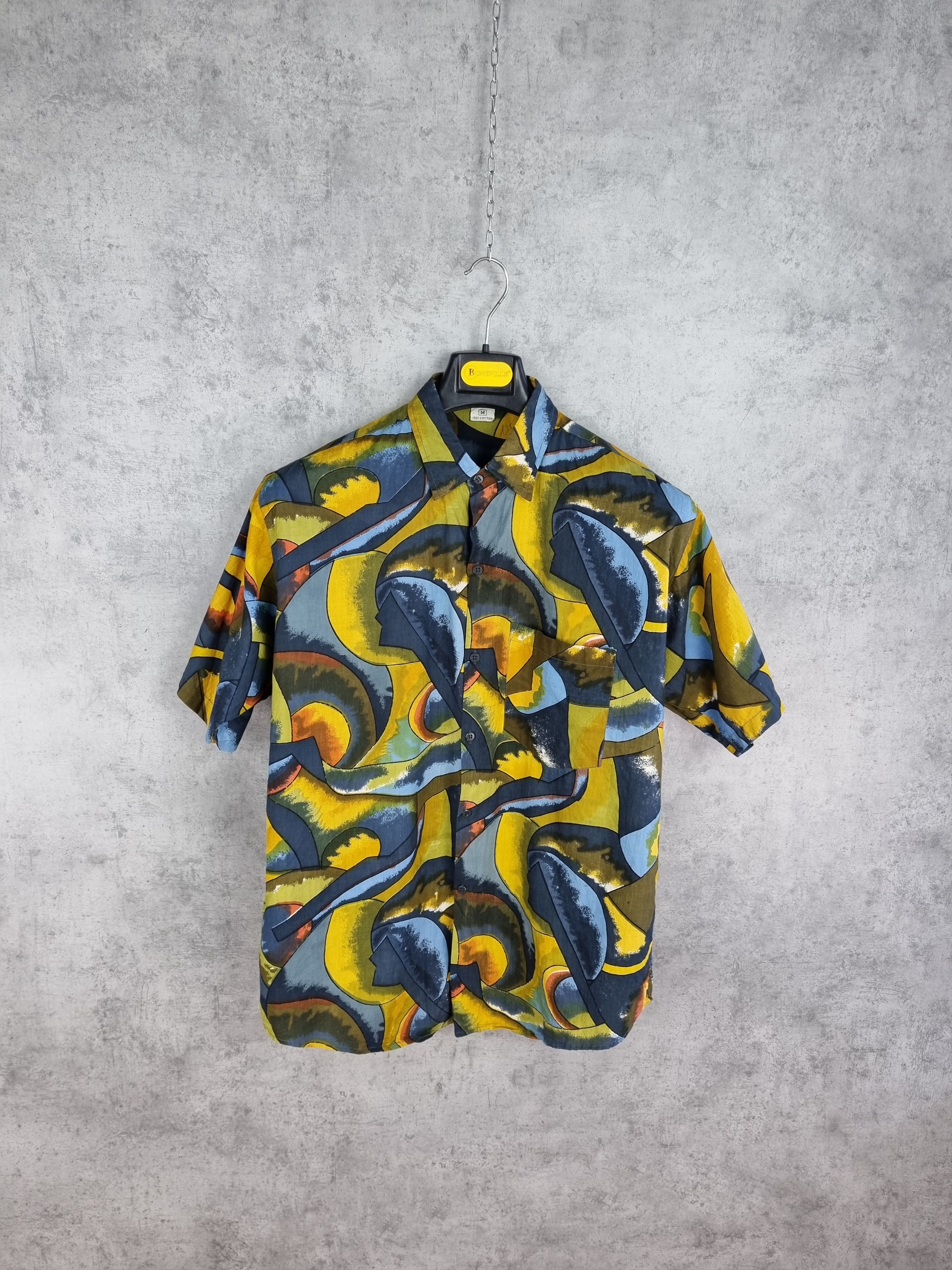 Vintage 90s Rare Hawaiian Shirt Abstract print Size US M / EU 48-50 / 2 - 1 Thumbnail