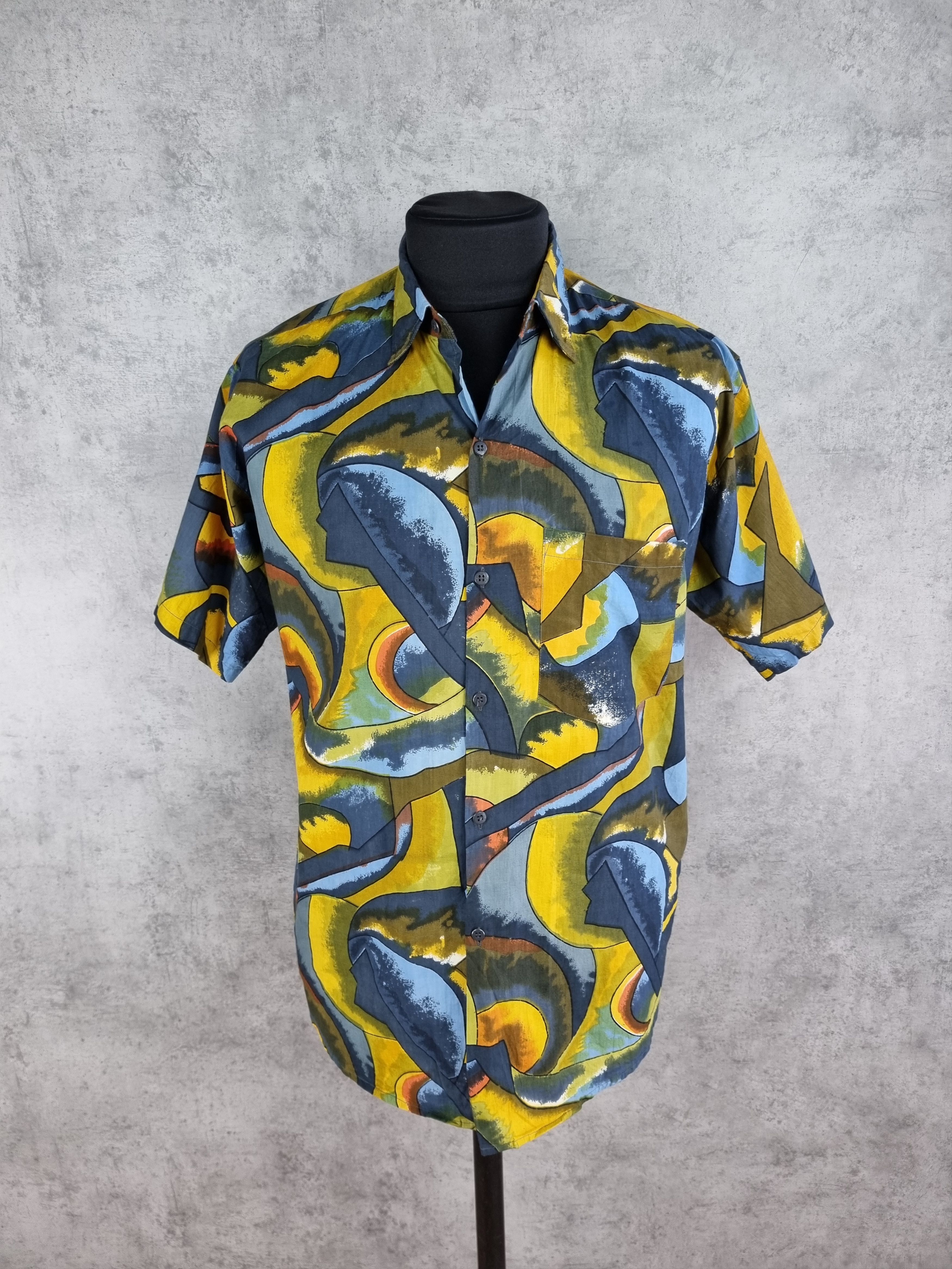 Vintage 90s Rare Hawaiian Shirt Abstract print Size US M / EU 48-50 / 2 - 12 Thumbnail
