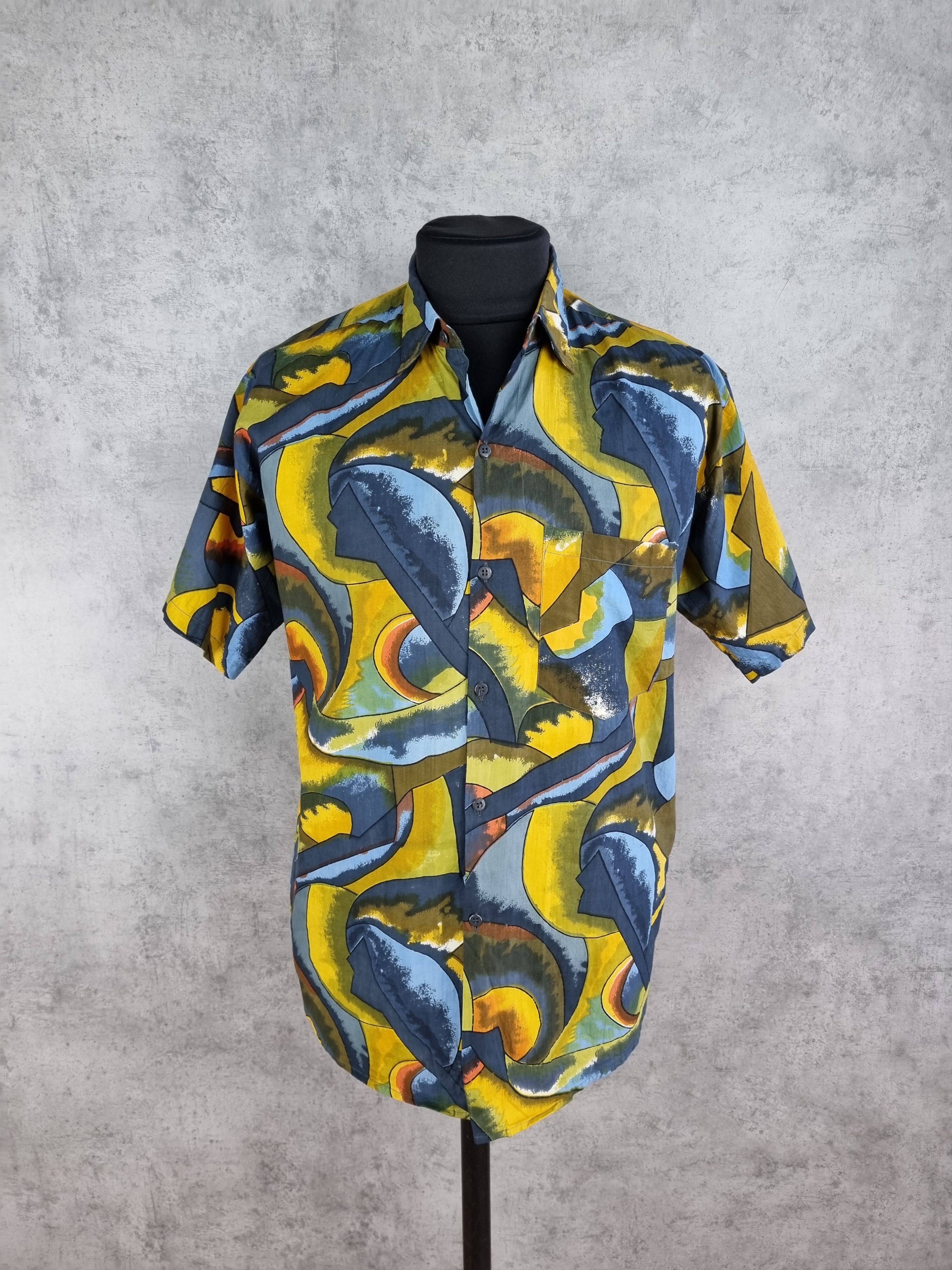 Vintage 90s Rare Hawaiian Shirt Abstract print Size US M / EU 48-50 / 2 - 2 Thumbnail