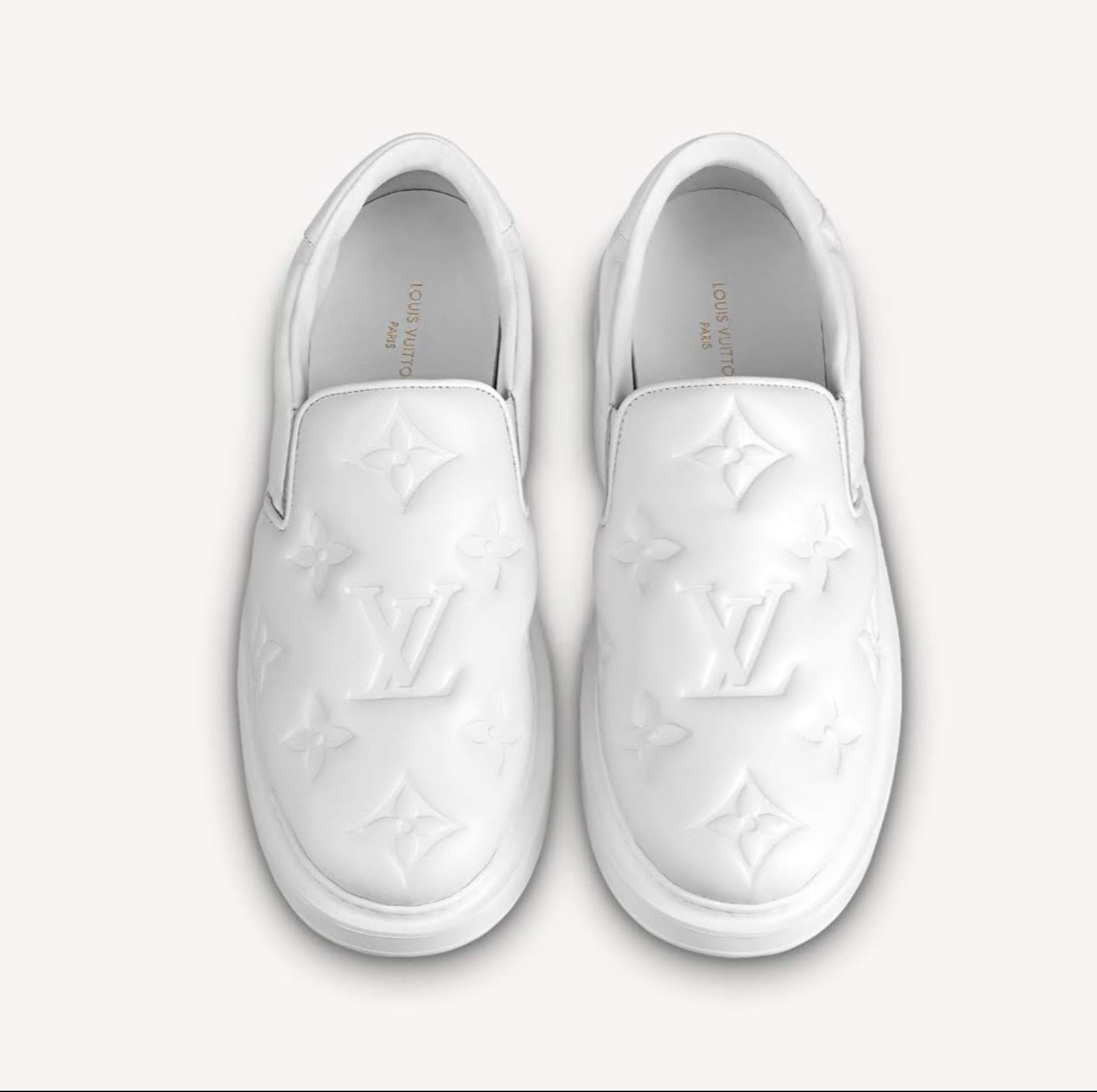 Louis Vuitton Beverly Hills Monogram-debossed Slip-on Leather Trainers in  Black for Men