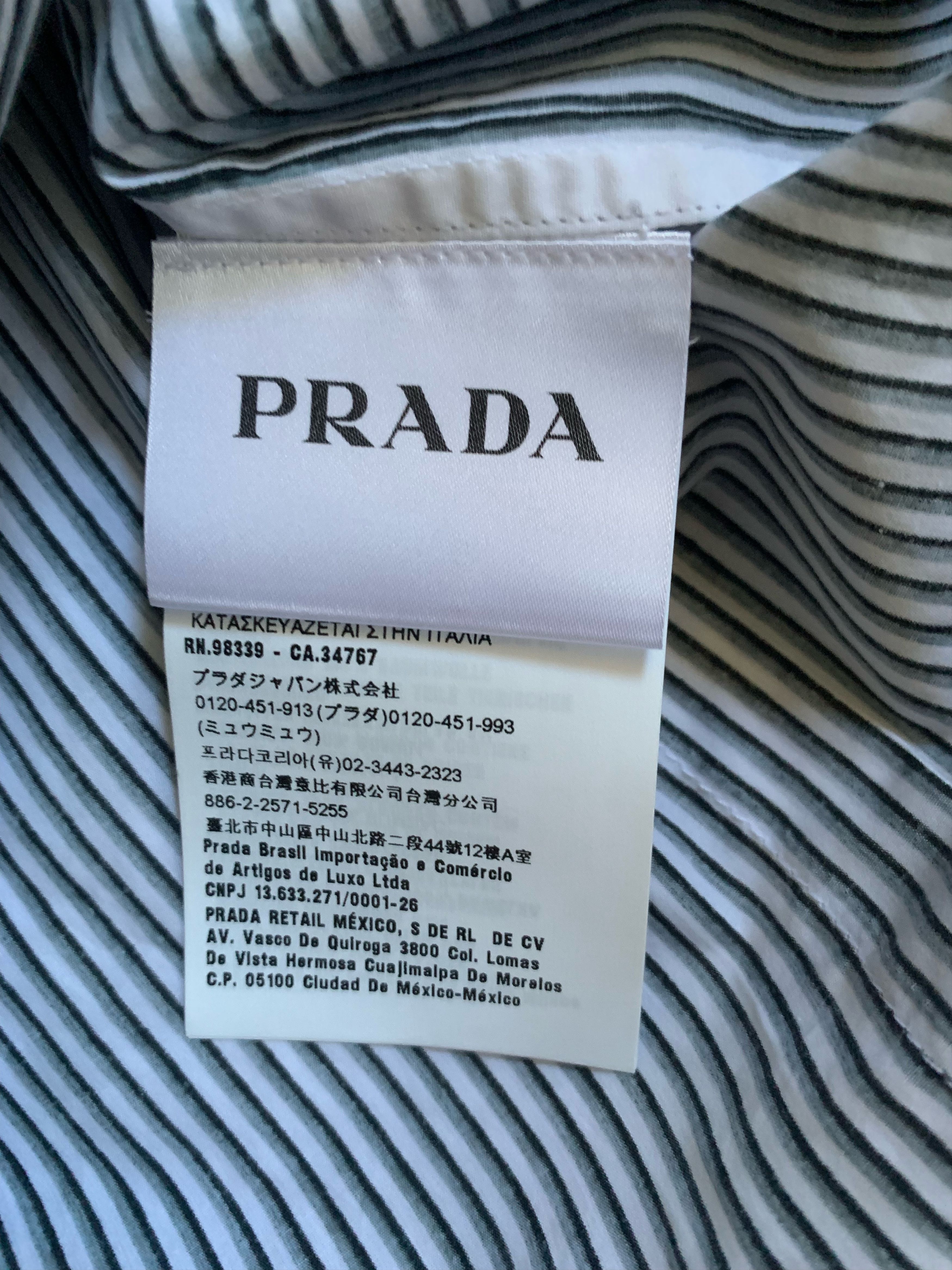 Prada Prada Runway Printed Stripe Shirt Size US L / EU 52-54 / 3 - 5 Thumbnail
