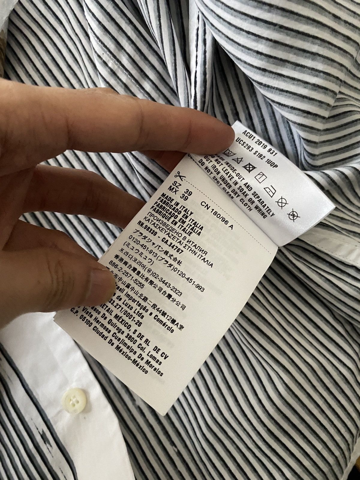 Prada Prada Runway Printed Stripe Shirt Size US L / EU 52-54 / 3 - 9 Thumbnail