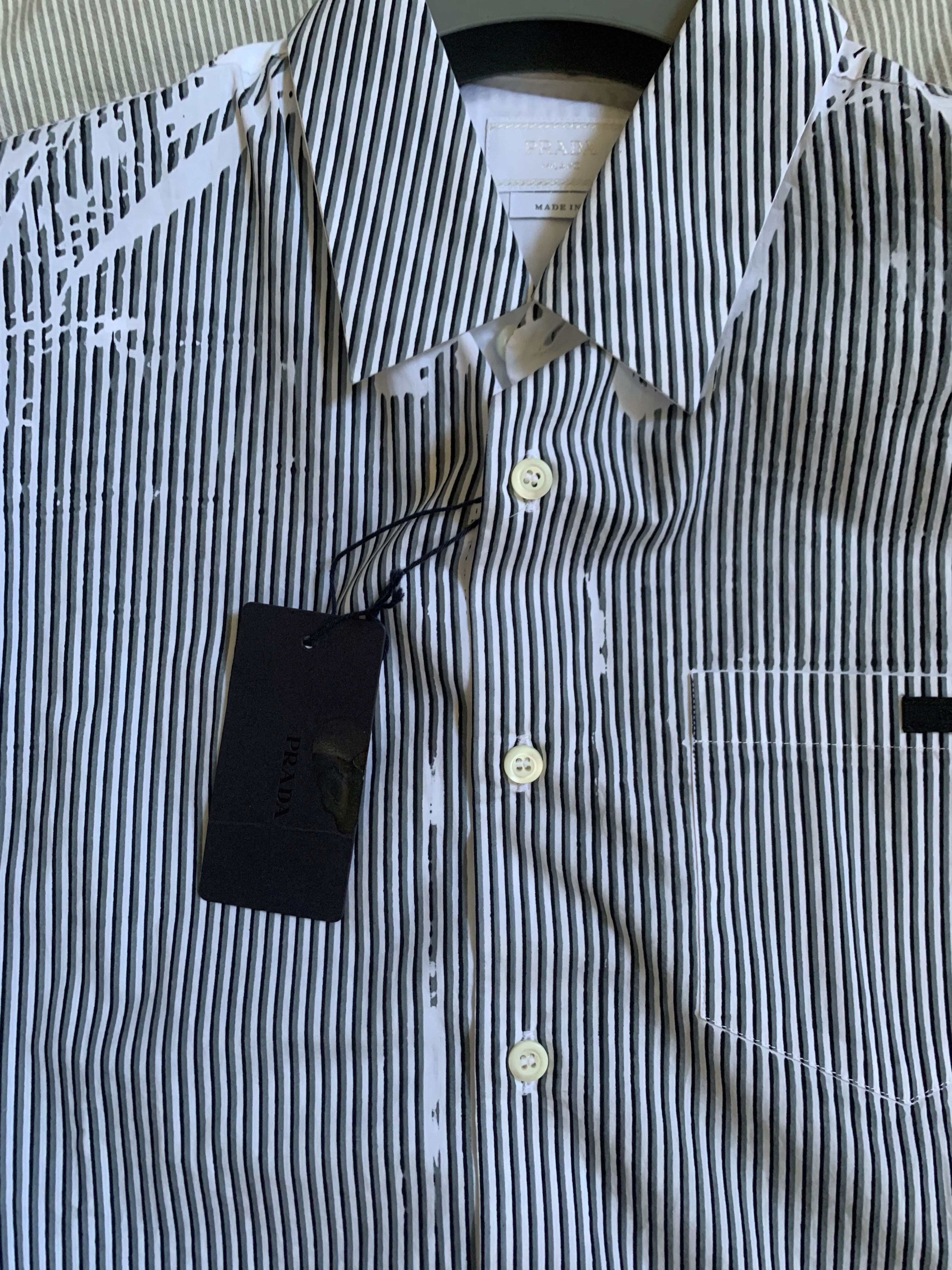 Prada Prada Runway Printed Stripe Shirt Size US L / EU 52-54 / 3 - 7 Thumbnail