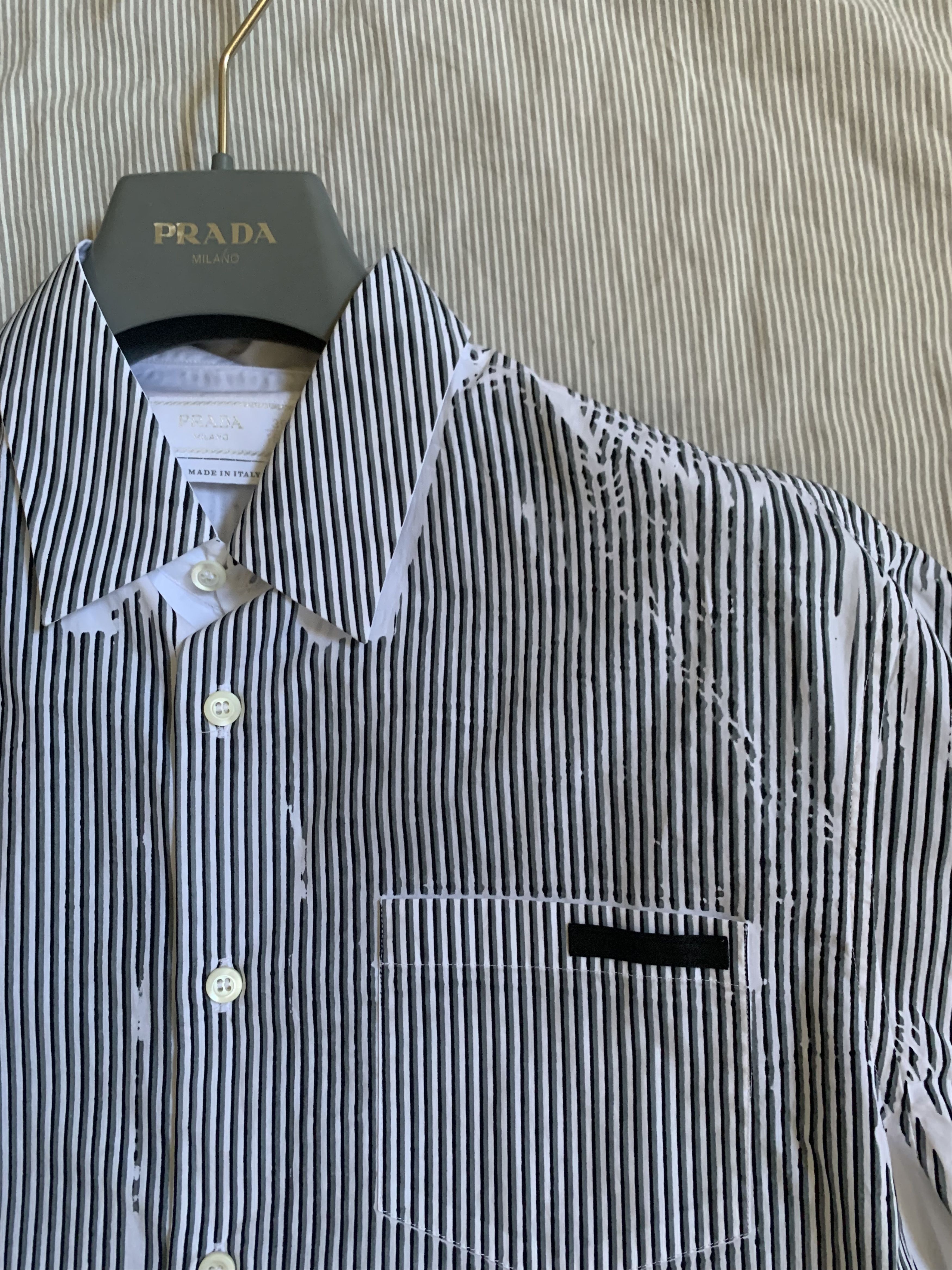 Prada Prada Runway Printed Stripe Shirt Size US L / EU 52-54 / 3 - 3 Thumbnail