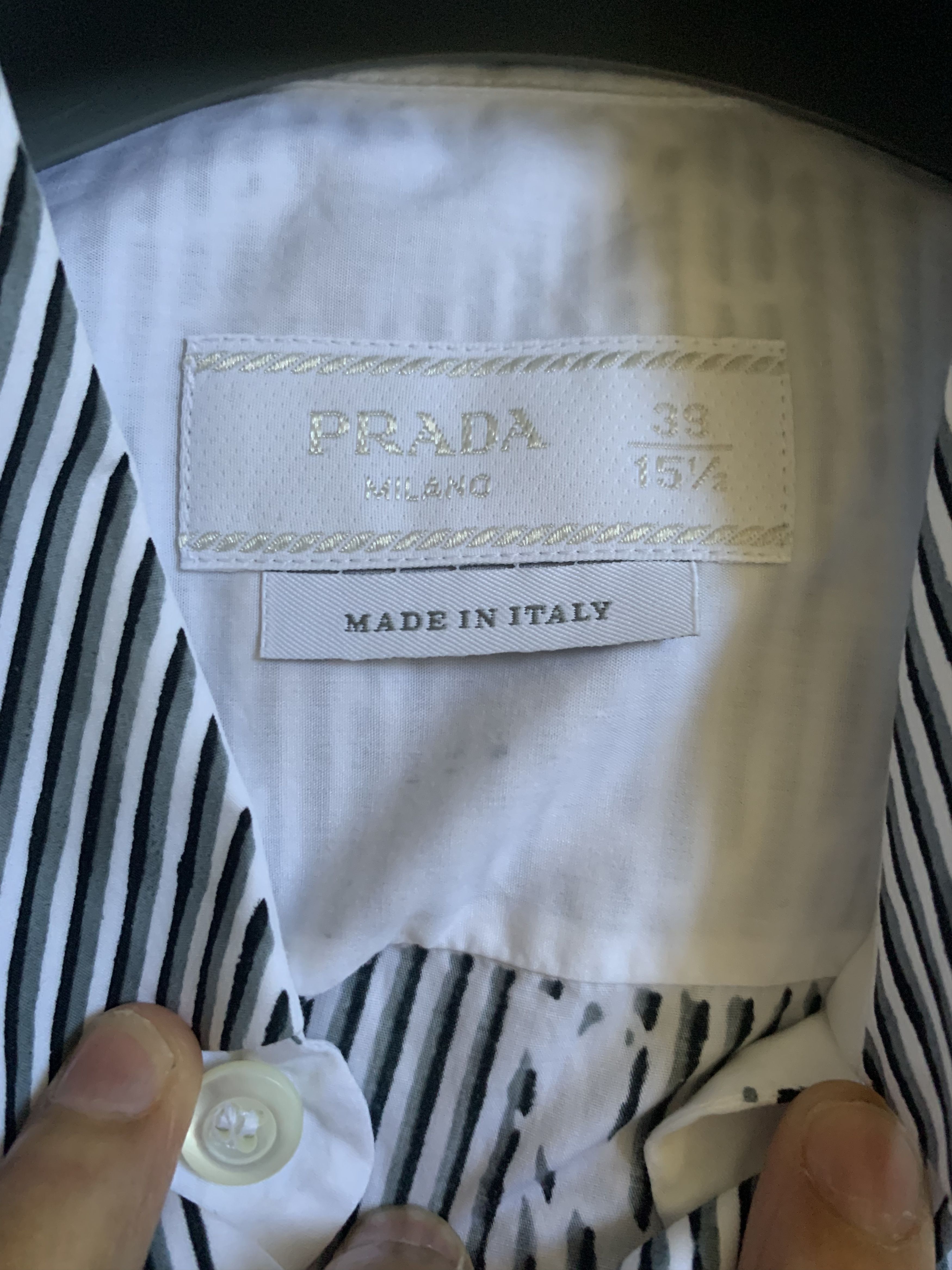 Prada Prada Runway Printed Stripe Shirt Size US L / EU 52-54 / 3 - 4 Thumbnail