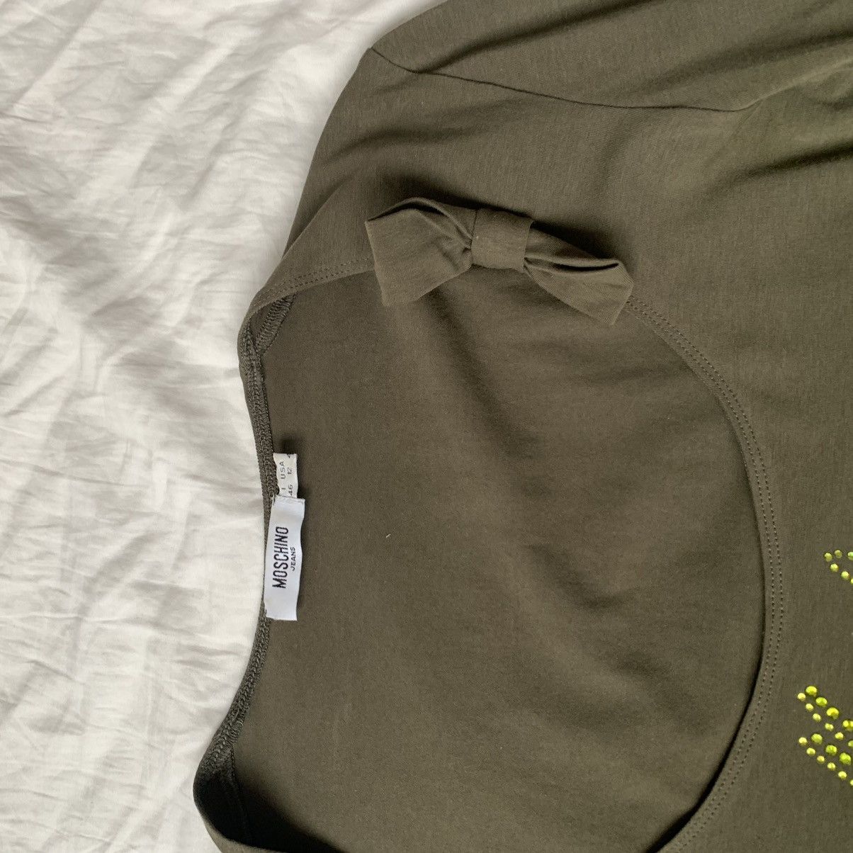 Moschino Moschino Long Sleeve T Shirt Logo Pullover Green LOVE Size S / US 4 / IT 40 - 3 Thumbnail