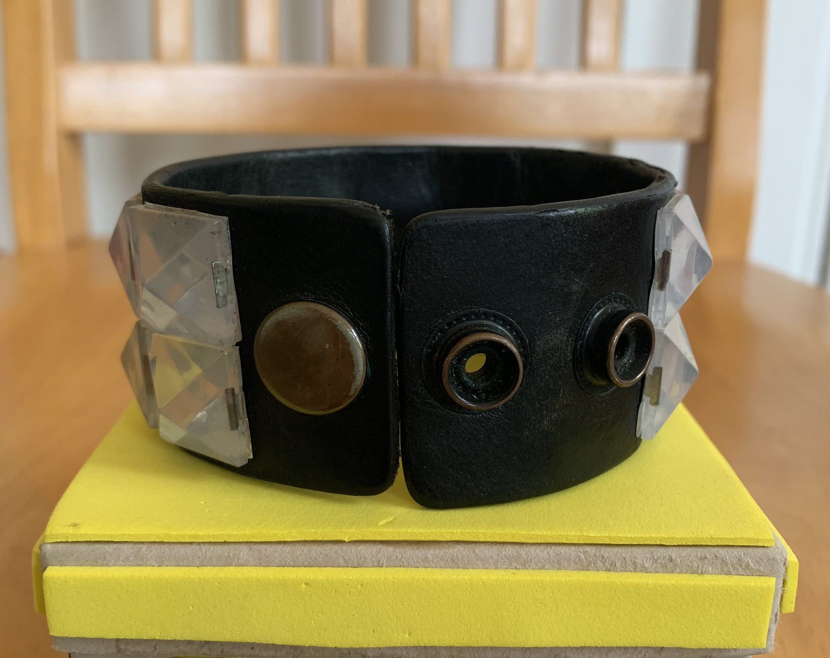 Number (N)ine SS06 Number (N)ine Crystal Studded Leather Bracelet Size ONE SIZE - 6 Thumbnail
