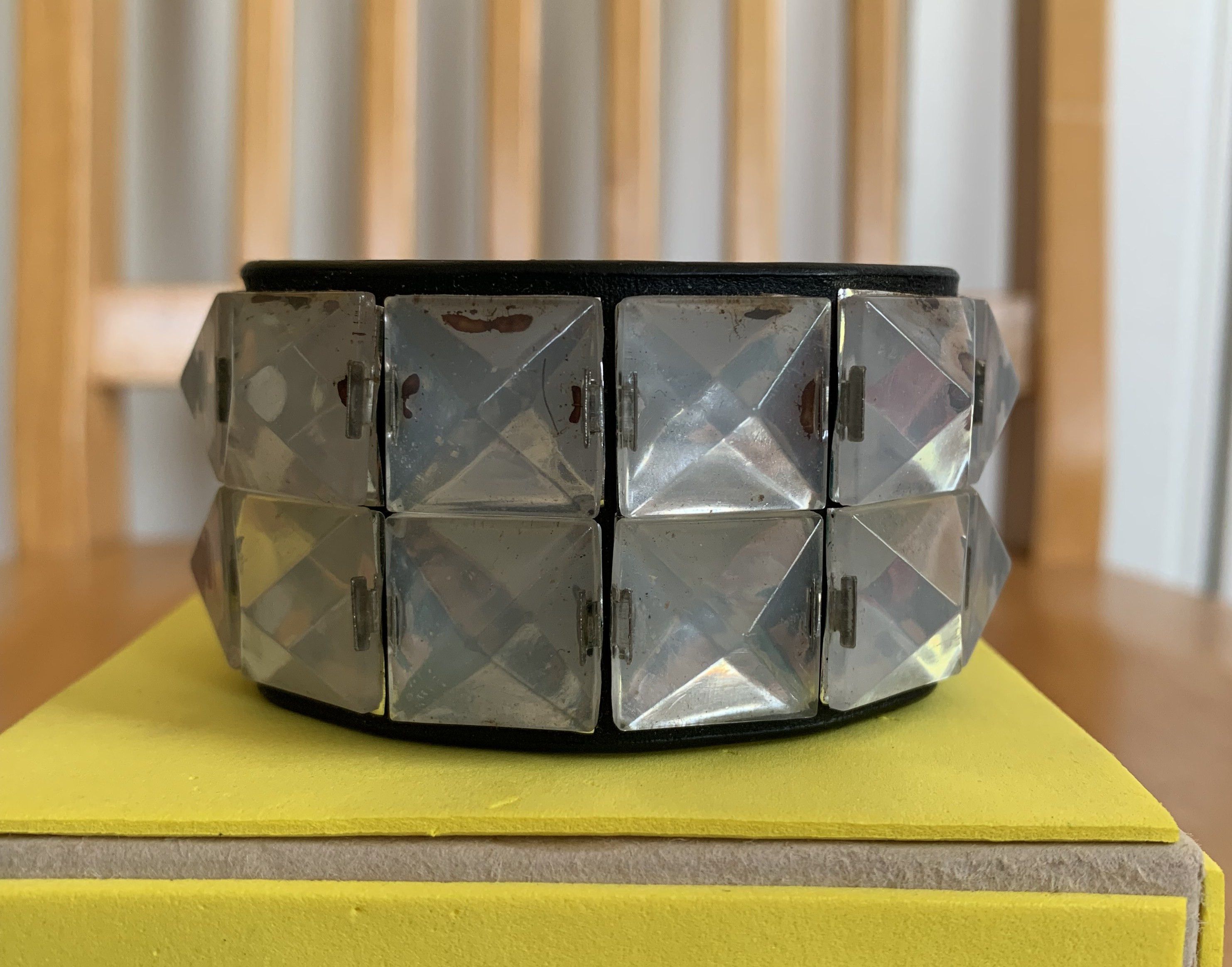 Number (N)ine SS06 Number (N)ine Crystal Studded Leather Bracelet Size ONE SIZE - 2 Thumbnail