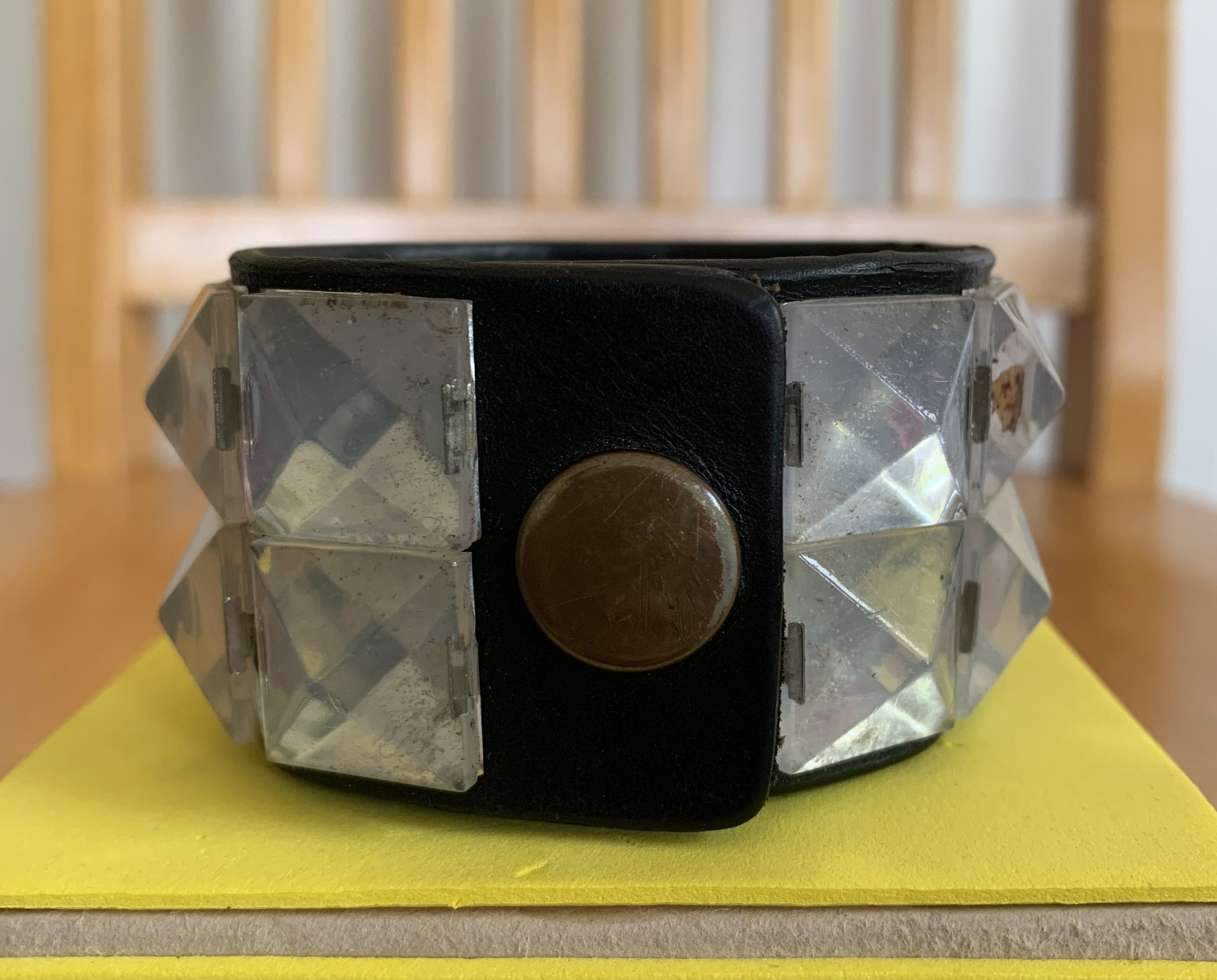 Number (N)ine SS06 Number (N)ine Crystal Studded Leather Bracelet Size ONE SIZE - 5 Thumbnail