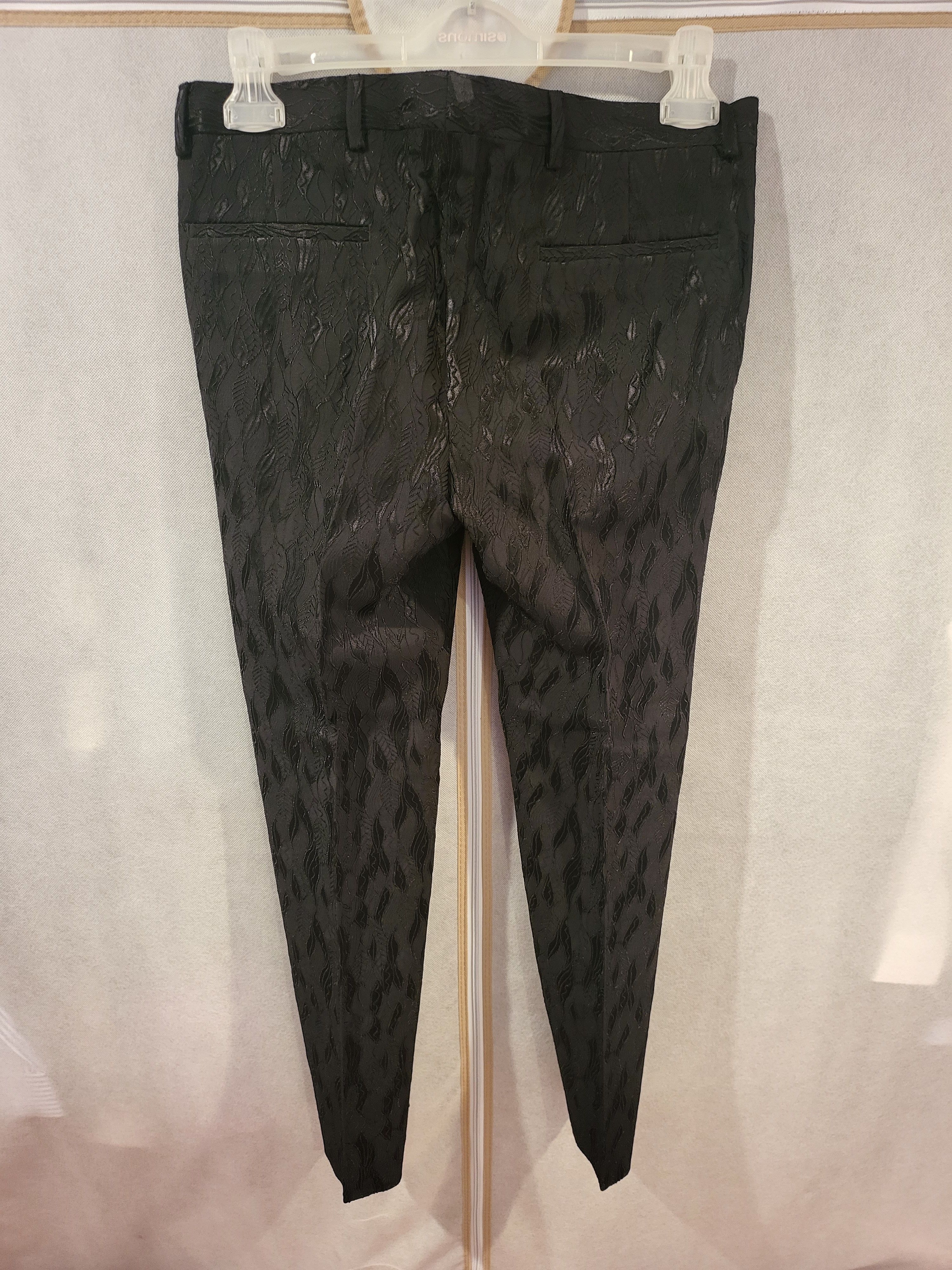 Topman Embossed Leaf Pattern Ultra Skinny Cropped Pants Size US 30 / EU 46 - 6 Thumbnail