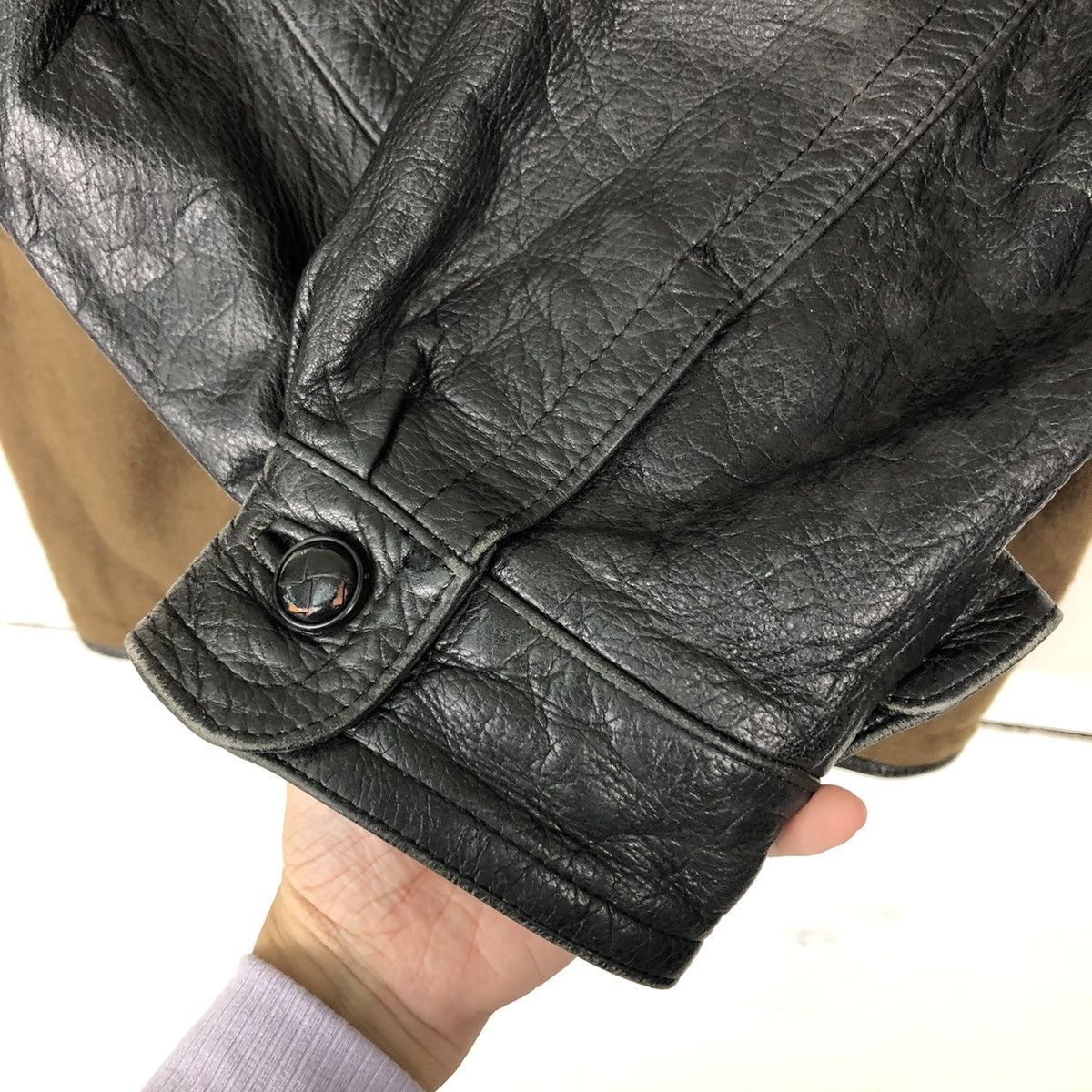 Japanese Brand 90’s VINTAGE CHORE JACKET LEATHER PARTS NICOLE ISSEY MIYAKE Size US M / EU 48-50 / 2 - 16 Thumbnail