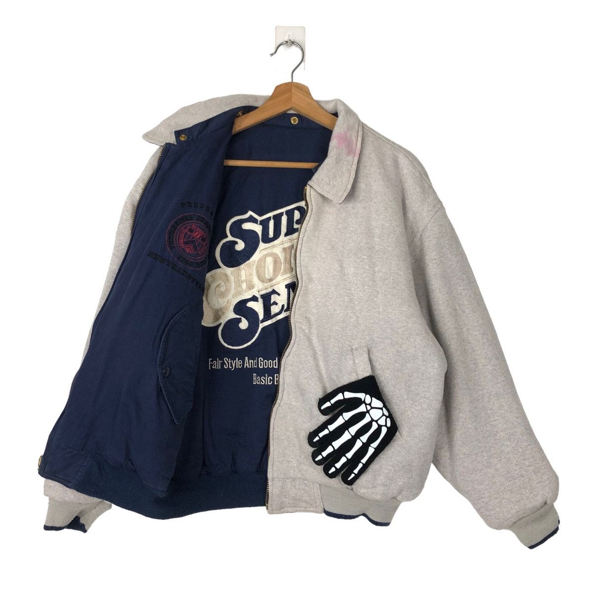 Japanese Brand 🔥VINTAGE REVERSIBLE BOMBER JACKET UNIVERSITY COLLAGE Size US M / EU 48-50 / 2 - 8 Thumbnail