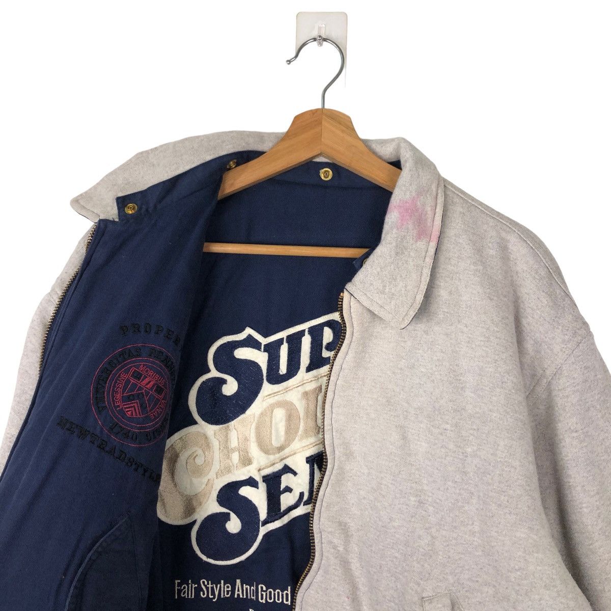 Japanese Brand 🔥VINTAGE REVERSIBLE BOMBER JACKET UNIVERSITY COLLAGE Size US M / EU 48-50 / 2 - 9 Thumbnail