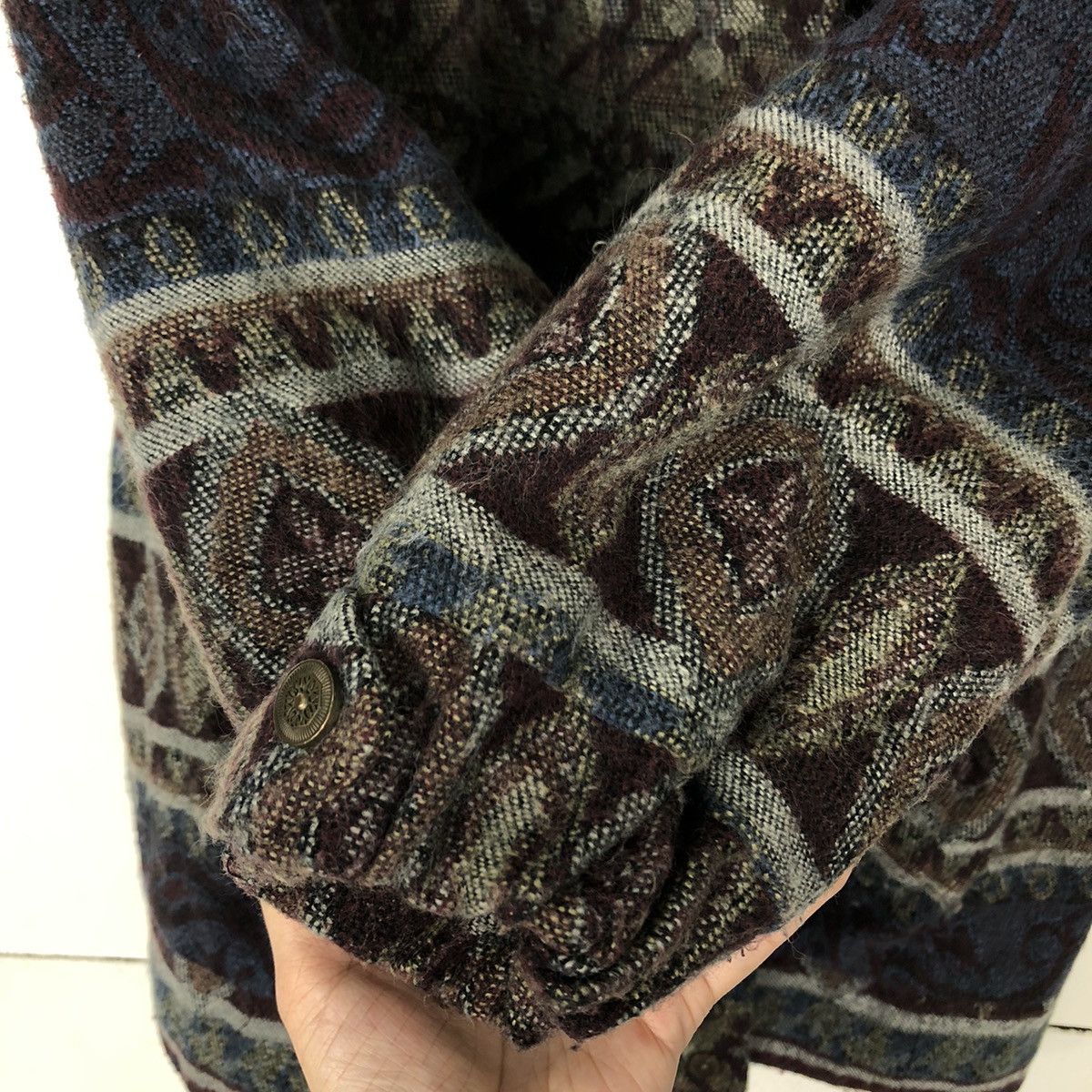 Japanese Brand 🔥ISSEY MIYAKE INSPIRE JACKET NAVAJO AZTEC DESIGN OVERPRINT Size US M / EU 48-50 / 2 - 11 Thumbnail