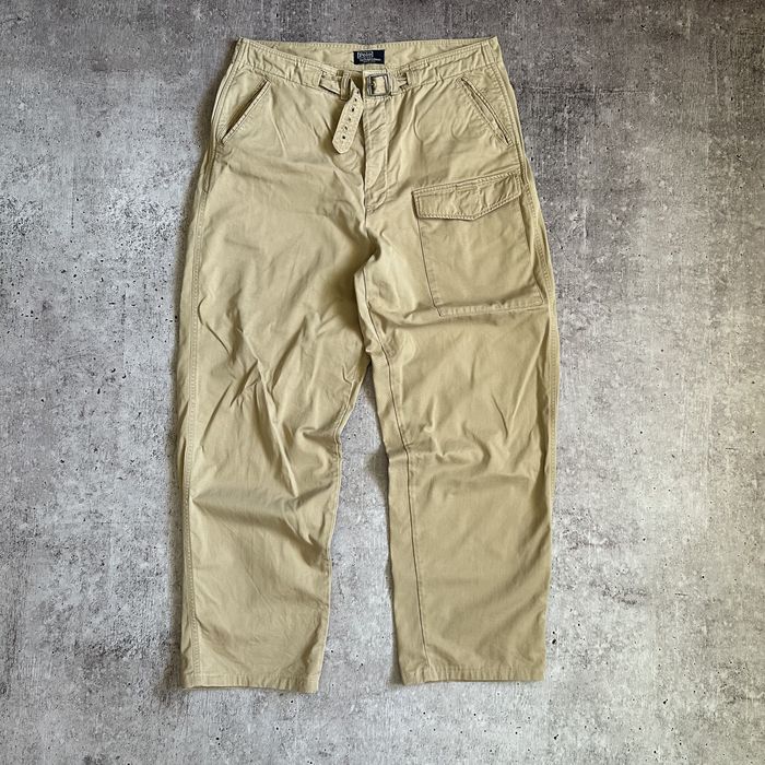 Ralph Lauren CARGO POLO RALHP LAUREN USA VINTAGE BEIGE PANTS | Grailed