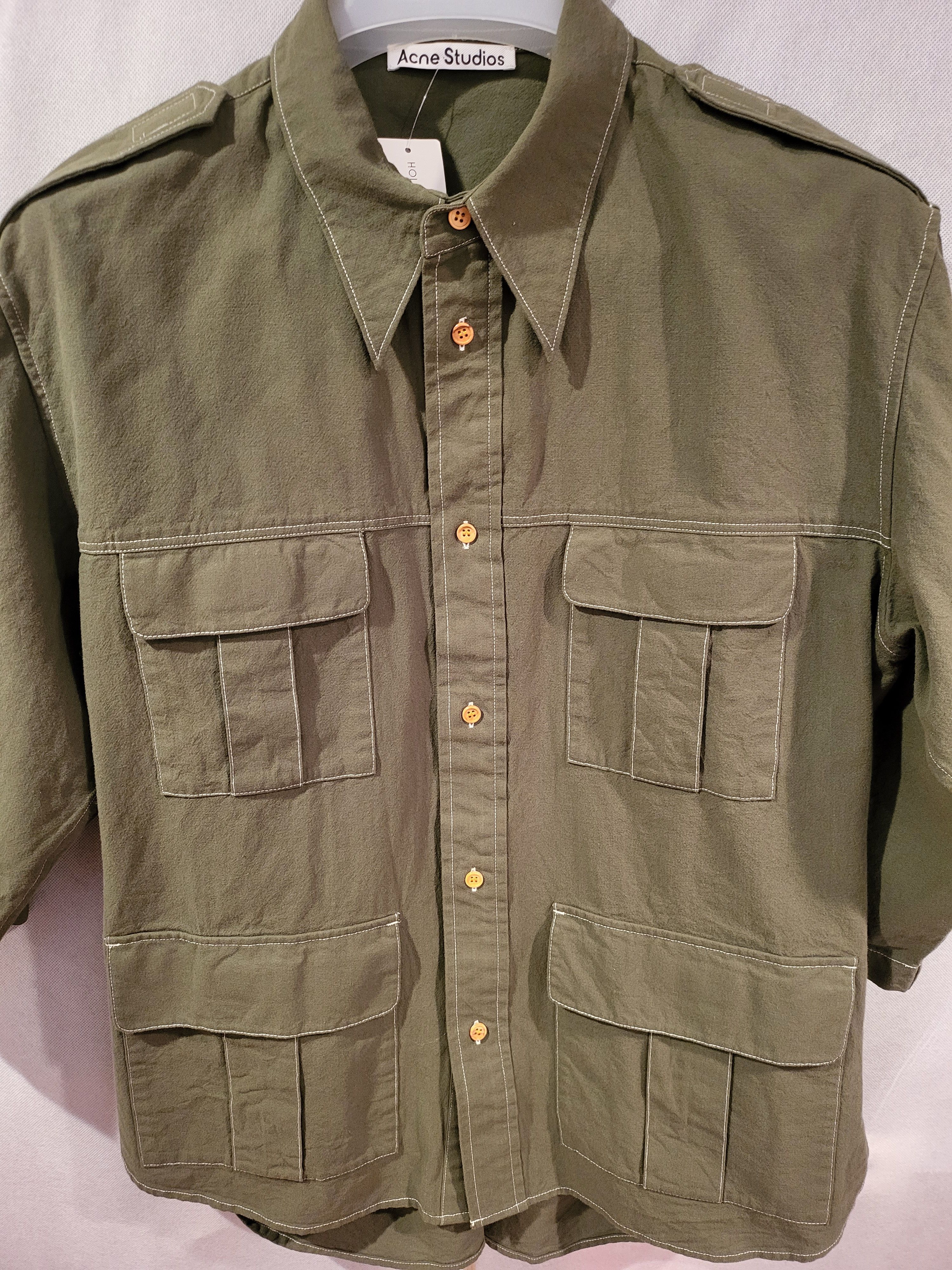 Acne Studios Cotton Three-Quarter Sleeve Shirt Size US M / EU 48-50 / 2 - 5 Thumbnail
