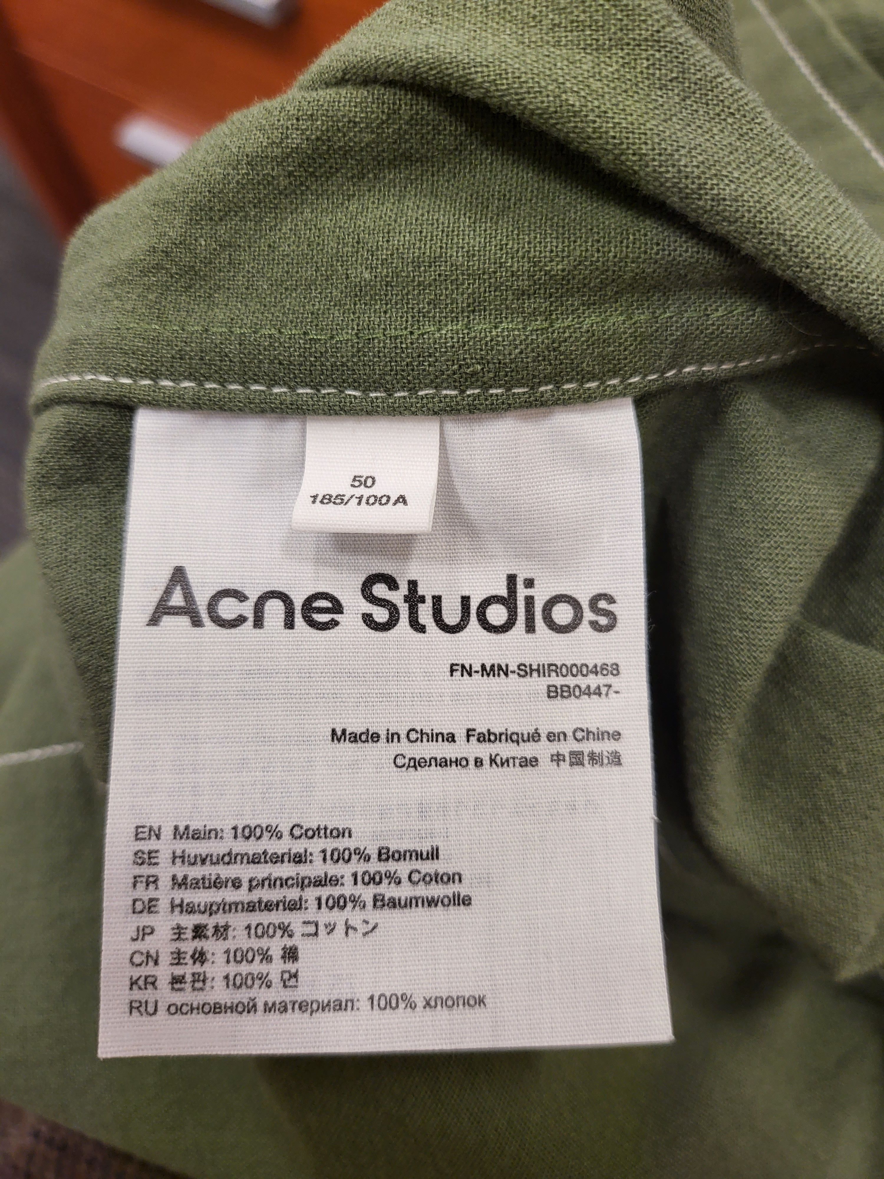 Acne Studios Cotton Three-Quarter Sleeve Shirt Size US M / EU 48-50 / 2 - 8 Thumbnail