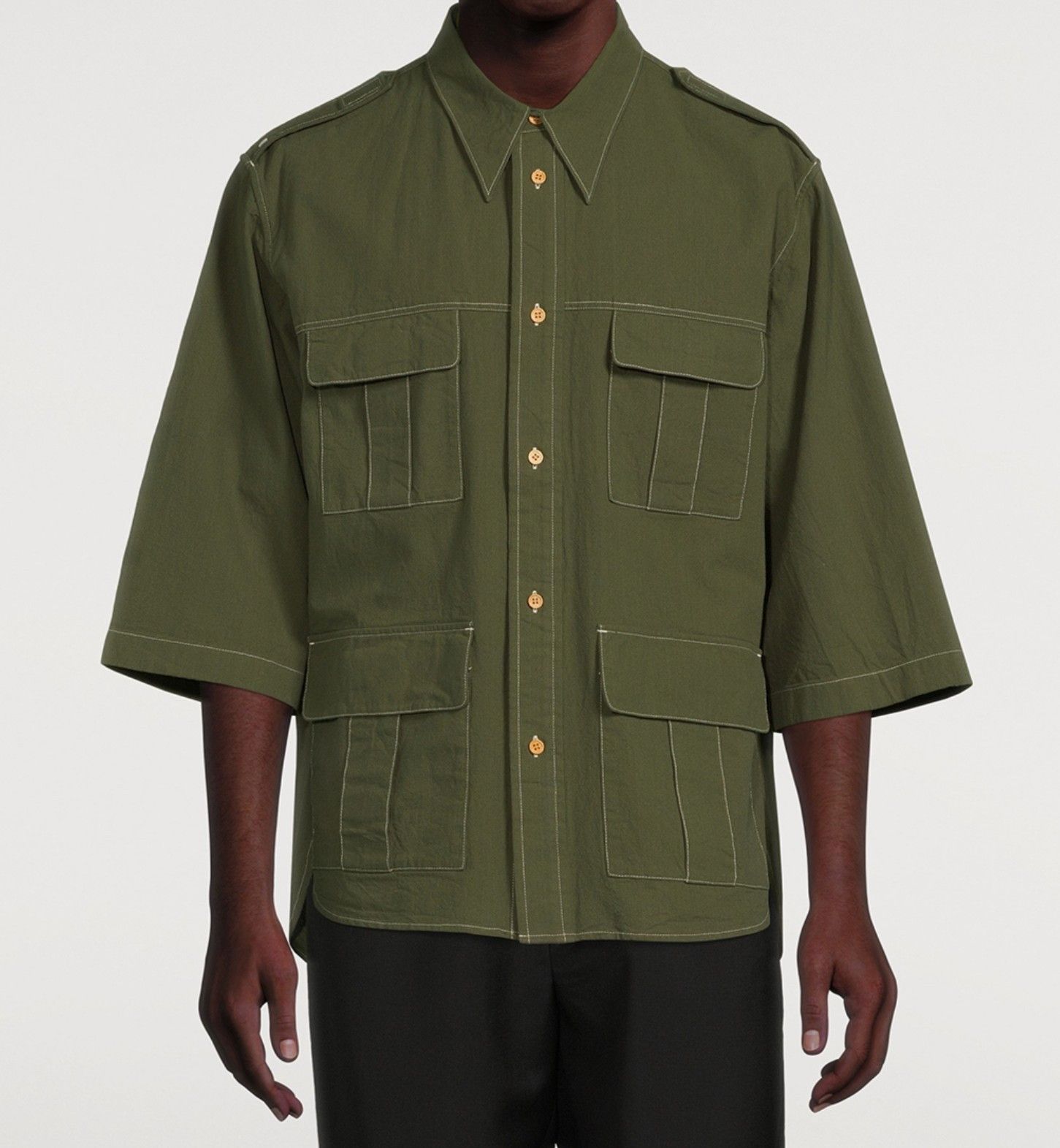 Acne Studios Cotton Three-Quarter Sleeve Shirt Size US M / EU 48-50 / 2 - 2 Thumbnail