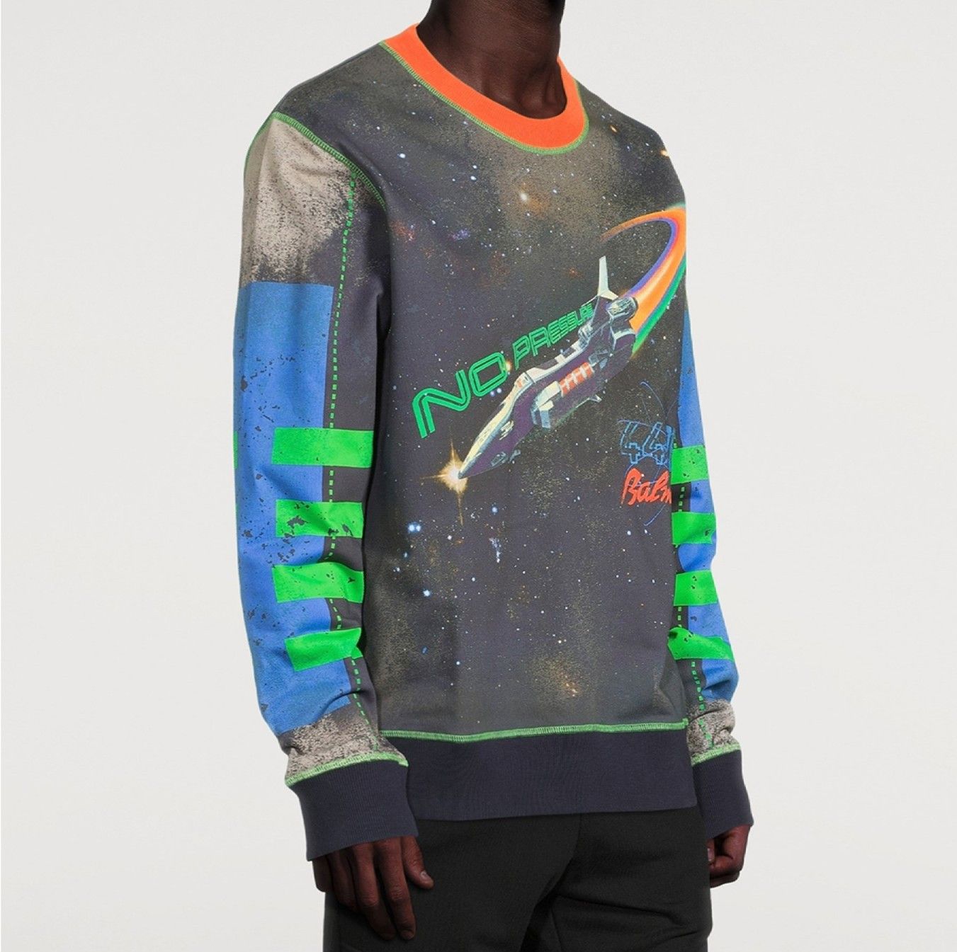 Balmain Cotton Oversized Sweatshirt With Logo Size US M / EU 48-50 / 2 - 1 Thumbnail