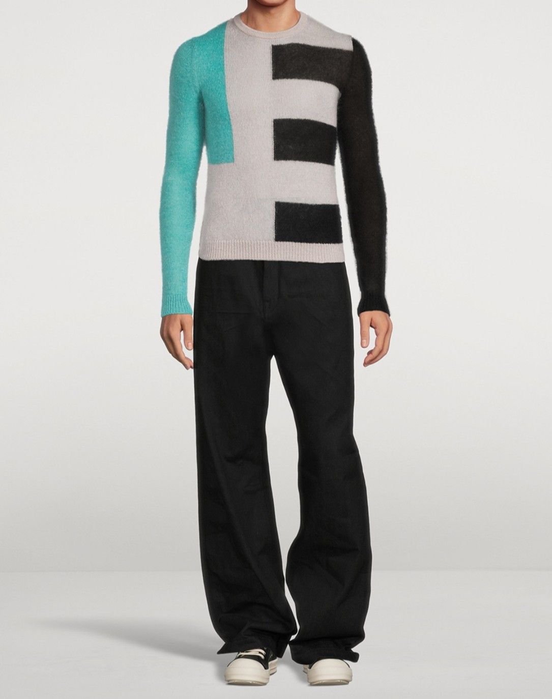 Rick Owens Strobe Biker Nylon And Mohair Wool Sweater Size US L / EU 52-54 / 3 - 3 Thumbnail