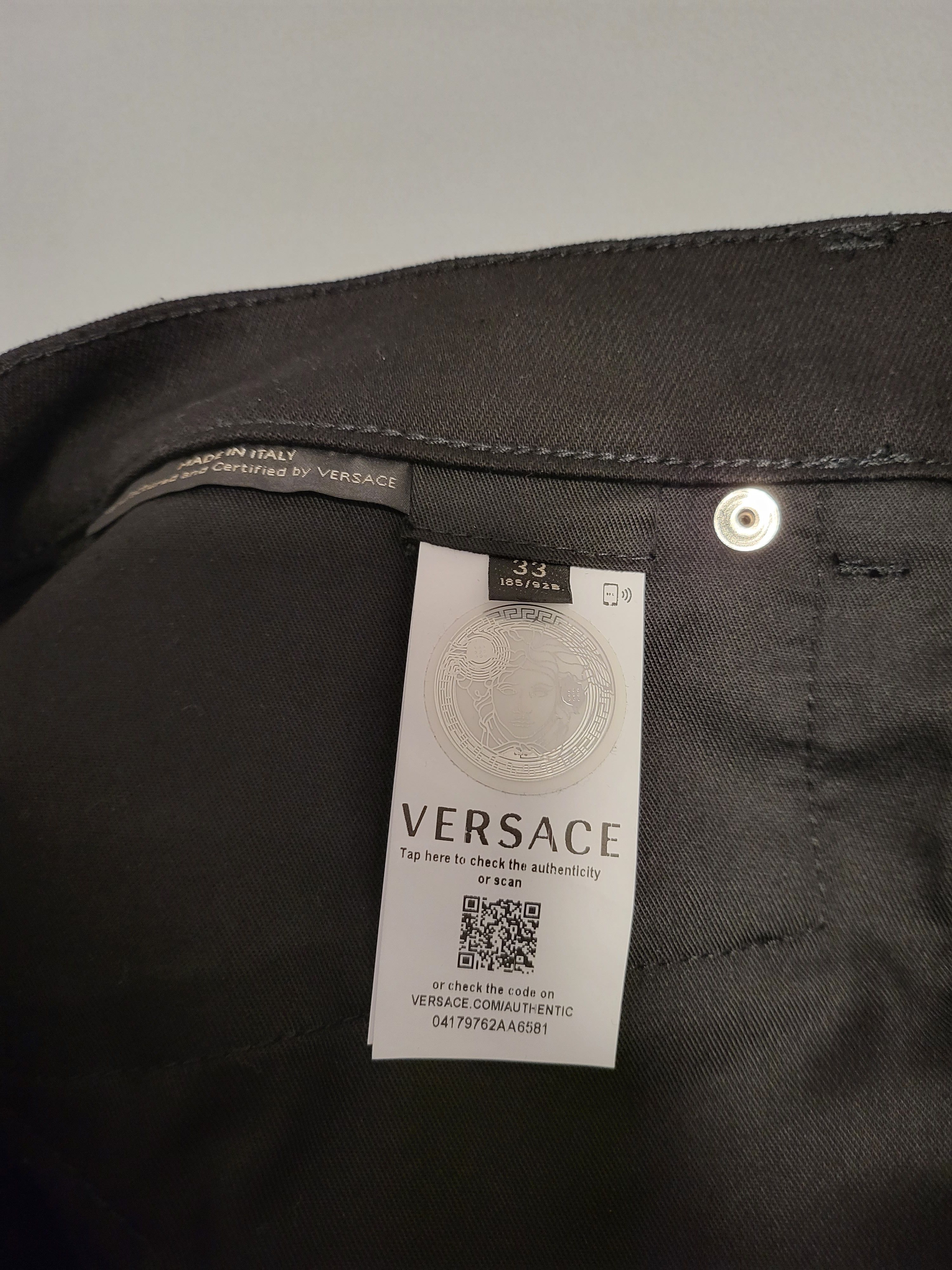 Versace Multiple Silver Tone Eyelets Jeans Size US 33 - 7 Thumbnail