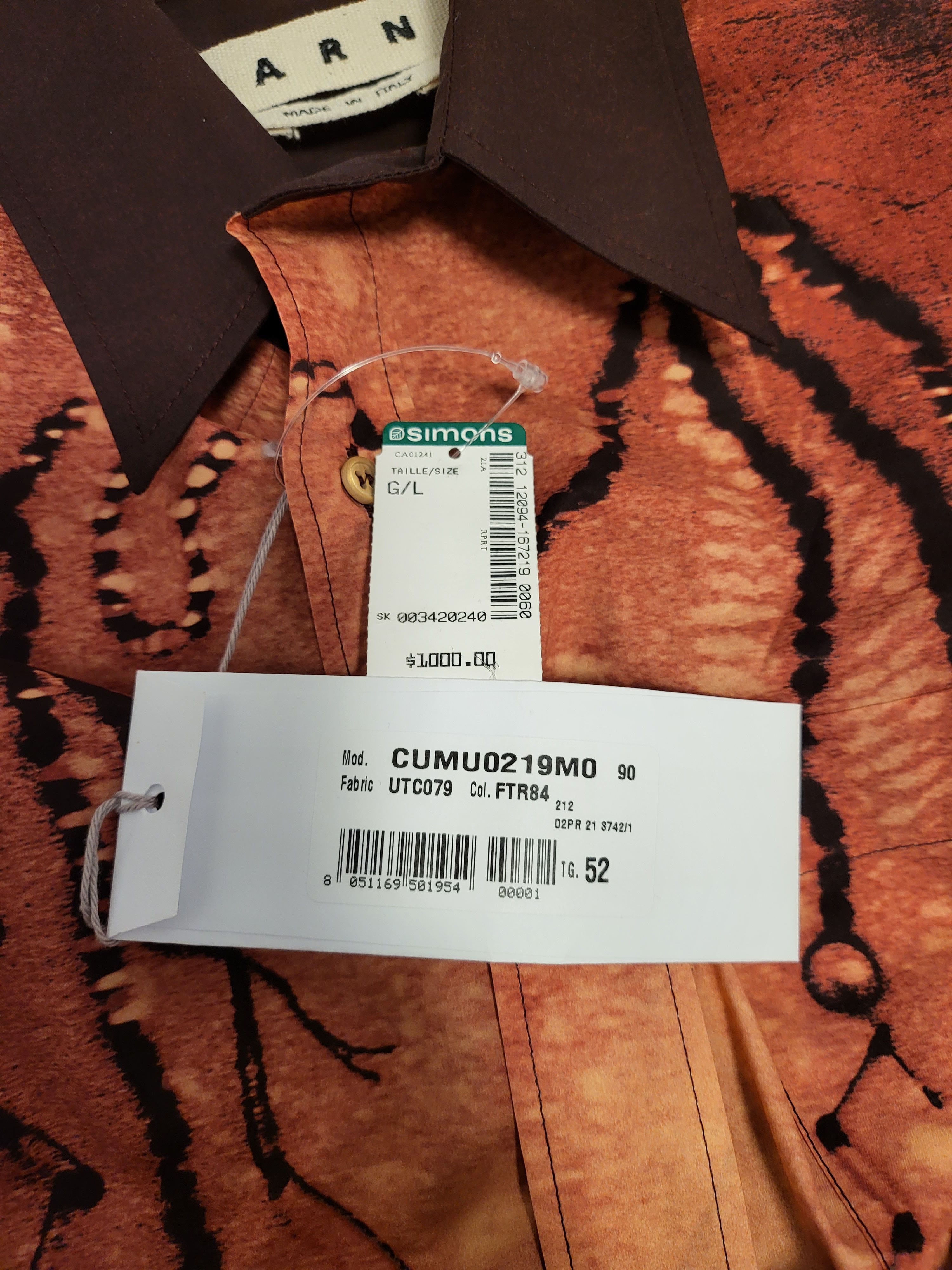 Marni Treasure Print Cotton Shirt Size US L / EU 52-54 / 3 - 9 Thumbnail