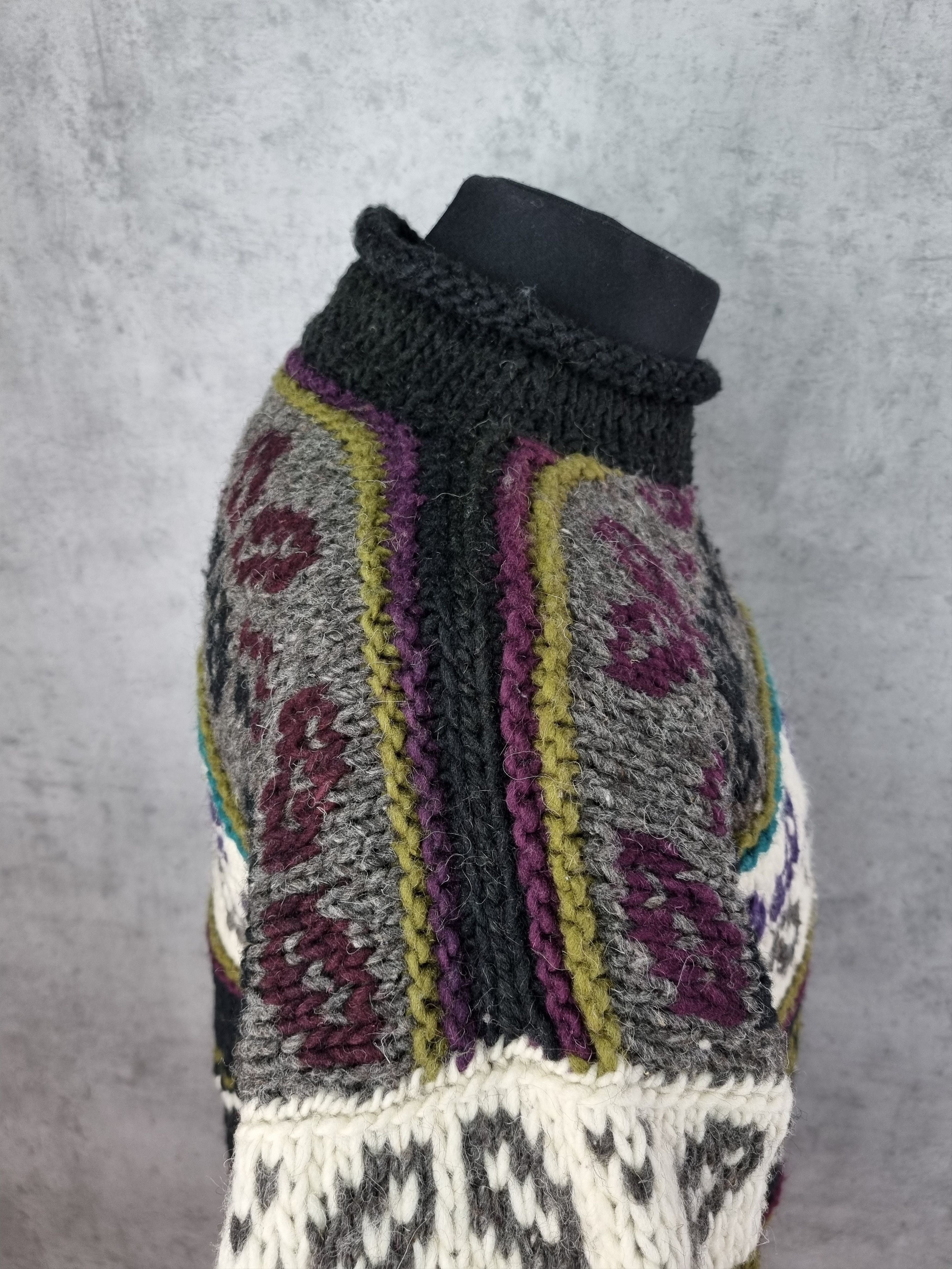 Vintage 90s Abstract Art Wool Knitted Sweater Stone Island Style Size US M / EU 48-50 / 2 - 7 Thumbnail