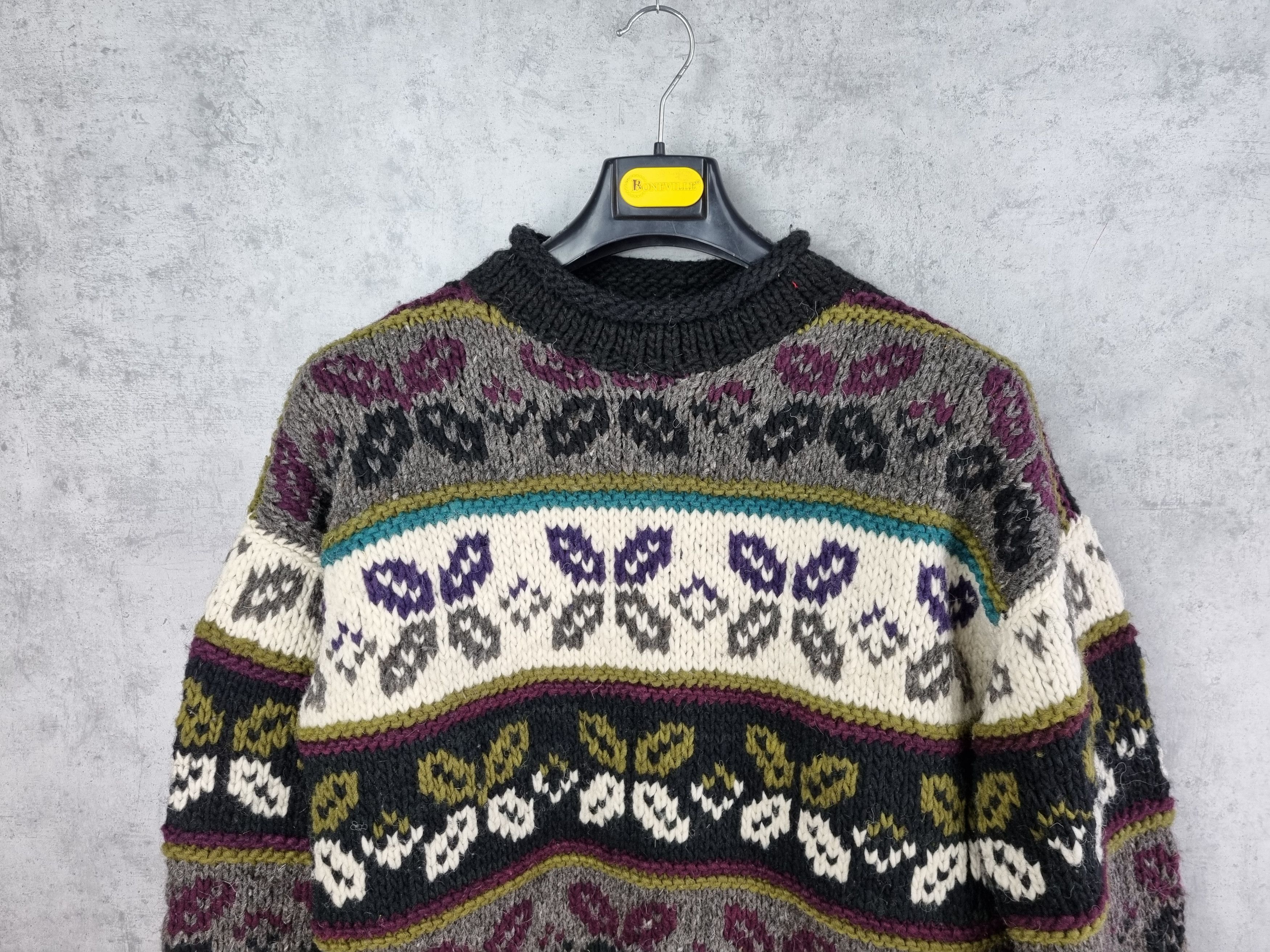 Vintage 90s Abstract Art Wool Knitted Sweater Stone Island Style Size US M / EU 48-50 / 2 - 8 Thumbnail