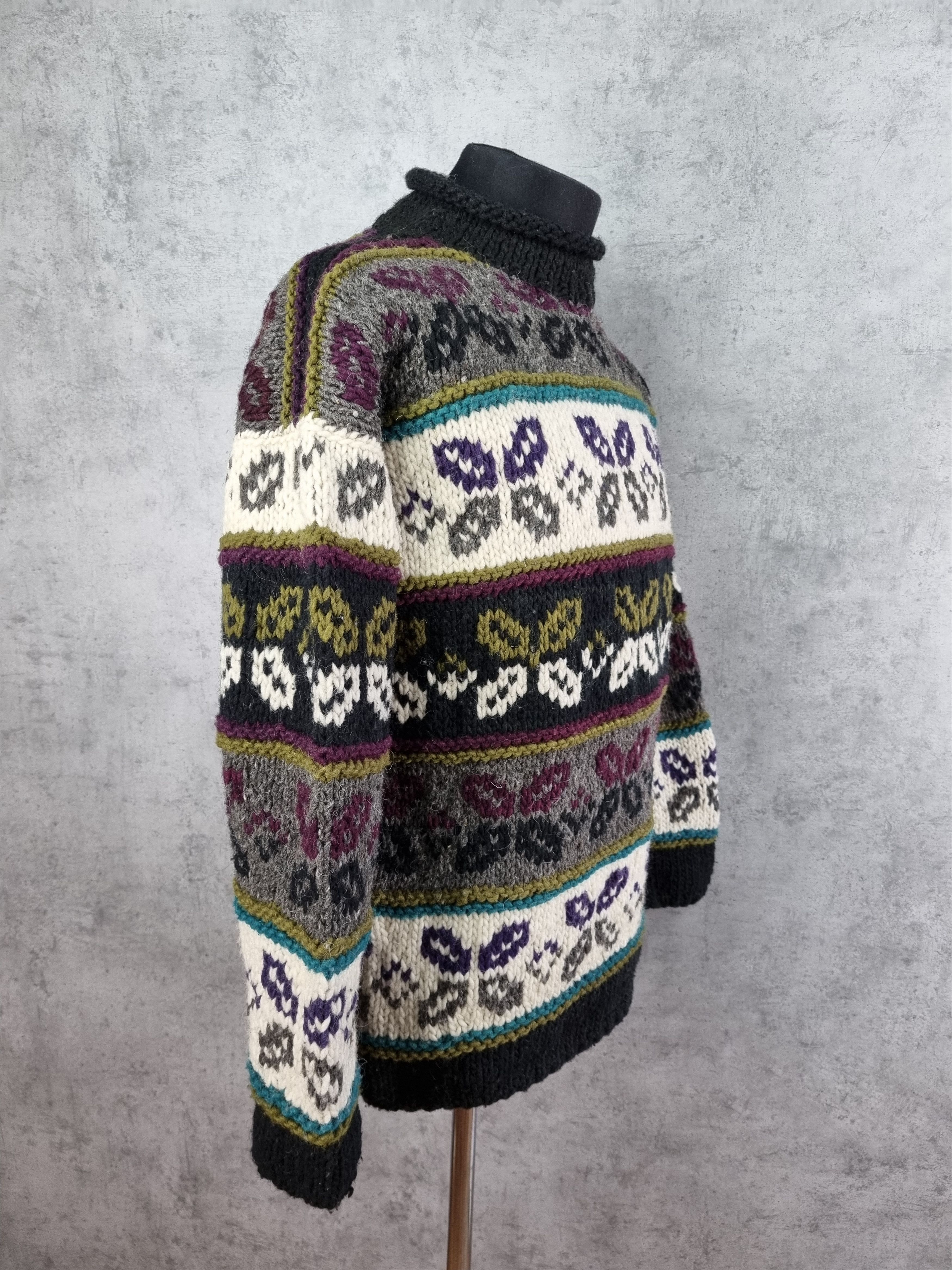 Vintage 90s Abstract Art Wool Knitted Sweater Stone Island Style Size US M / EU 48-50 / 2 - 6 Thumbnail