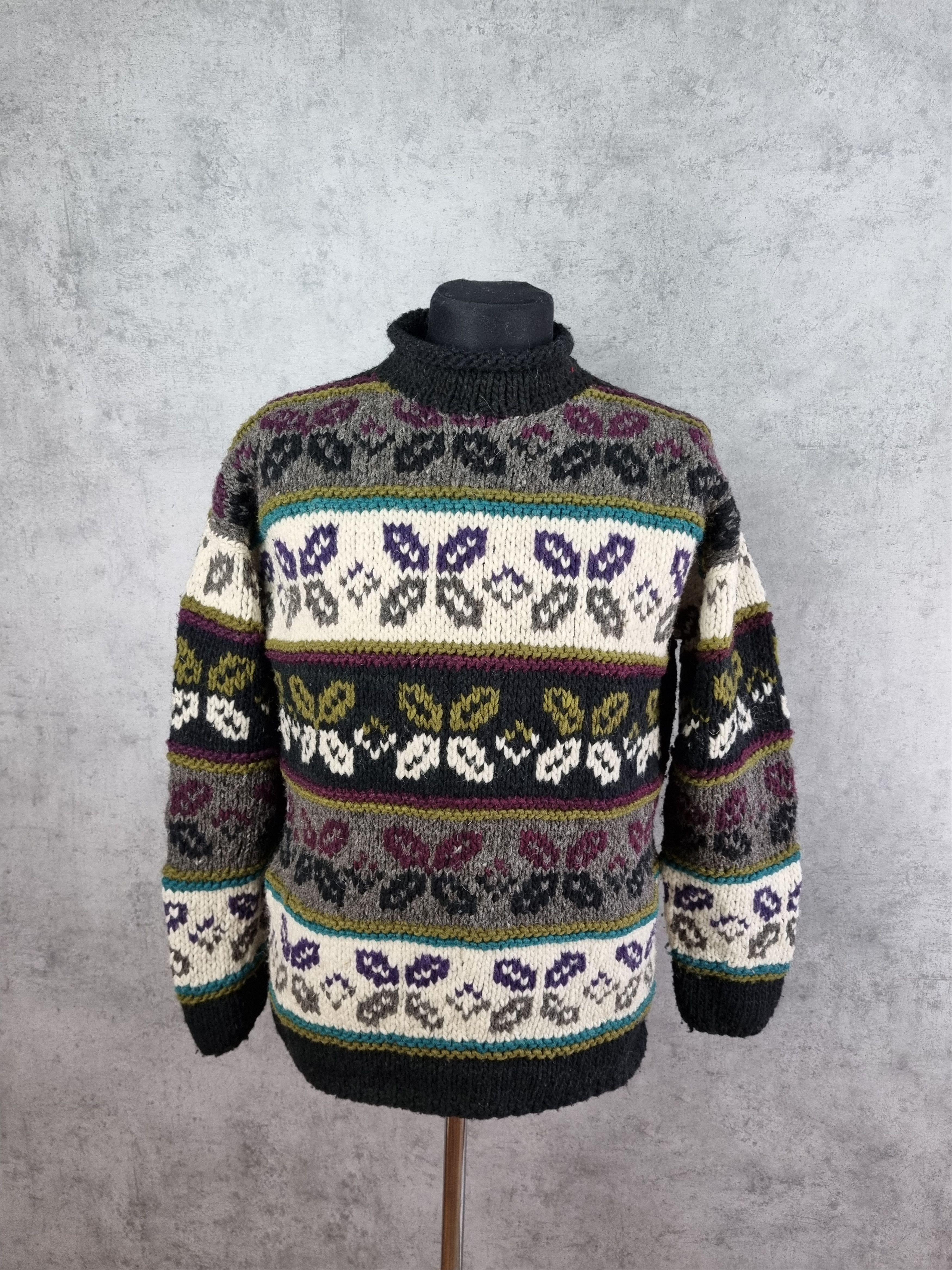 Vintage 90s Abstract Art Wool Knitted Sweater Stone Island Style Size US M / EU 48-50 / 2 - 15 Thumbnail