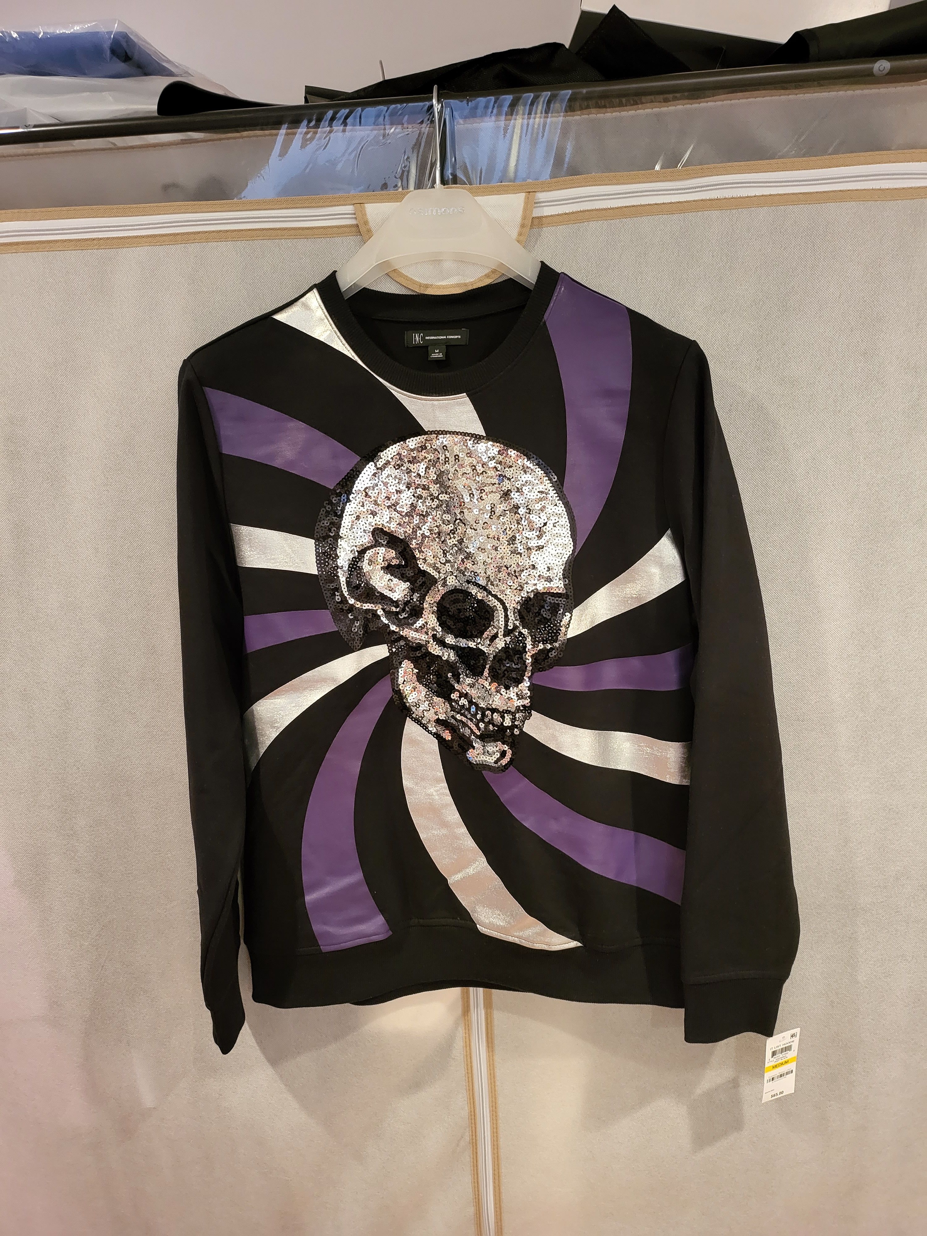 I.N.C Sequin Skull Stripe Crewneck Size US M / EU 48-50 / 2 - 1 Thumbnail