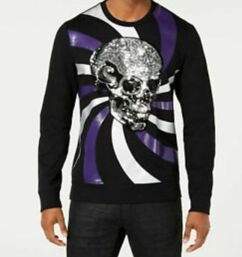 I.N.C Sequin Skull Stripe Crewneck Size US M / EU 48-50 / 2 - 9 Thumbnail