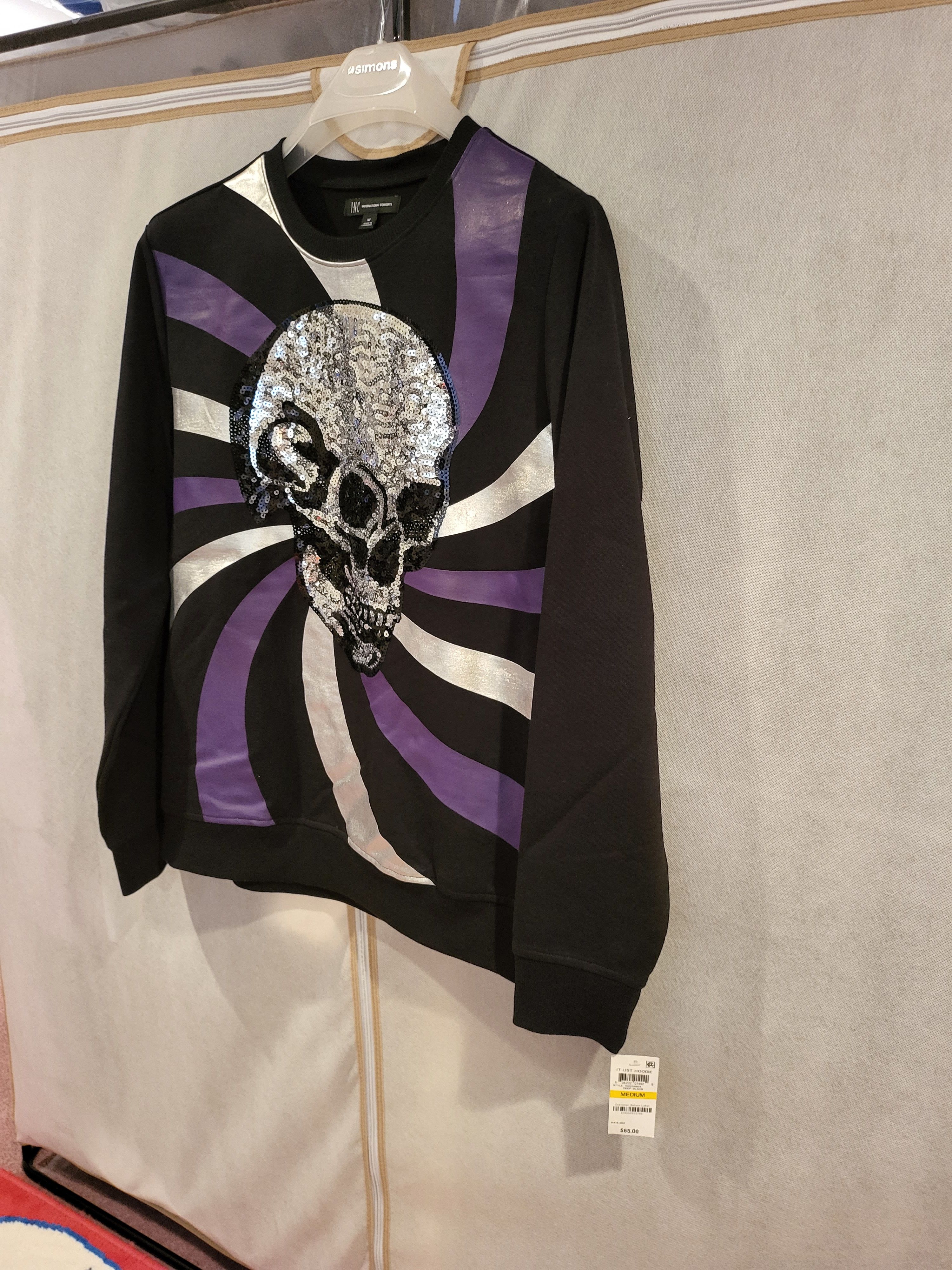 I.N.C Sequin Skull Stripe Crewneck Size US M / EU 48-50 / 2 - 2 Thumbnail