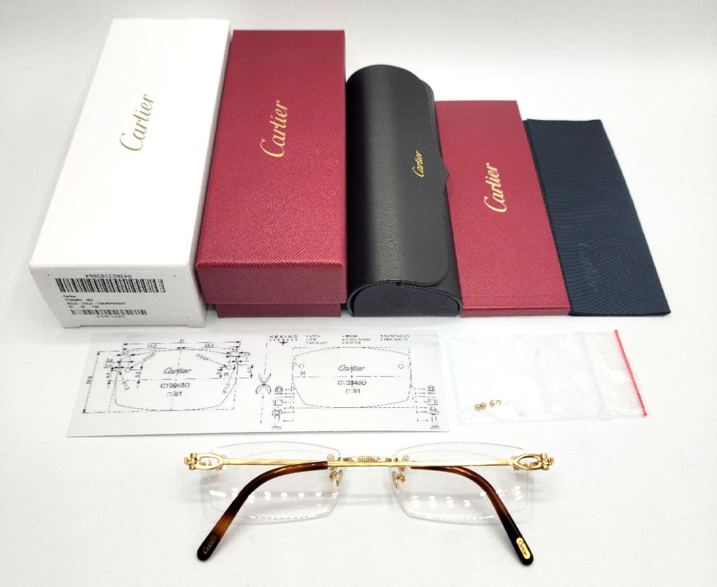NEW! Authentic Cartier Bolon Gold Glasses