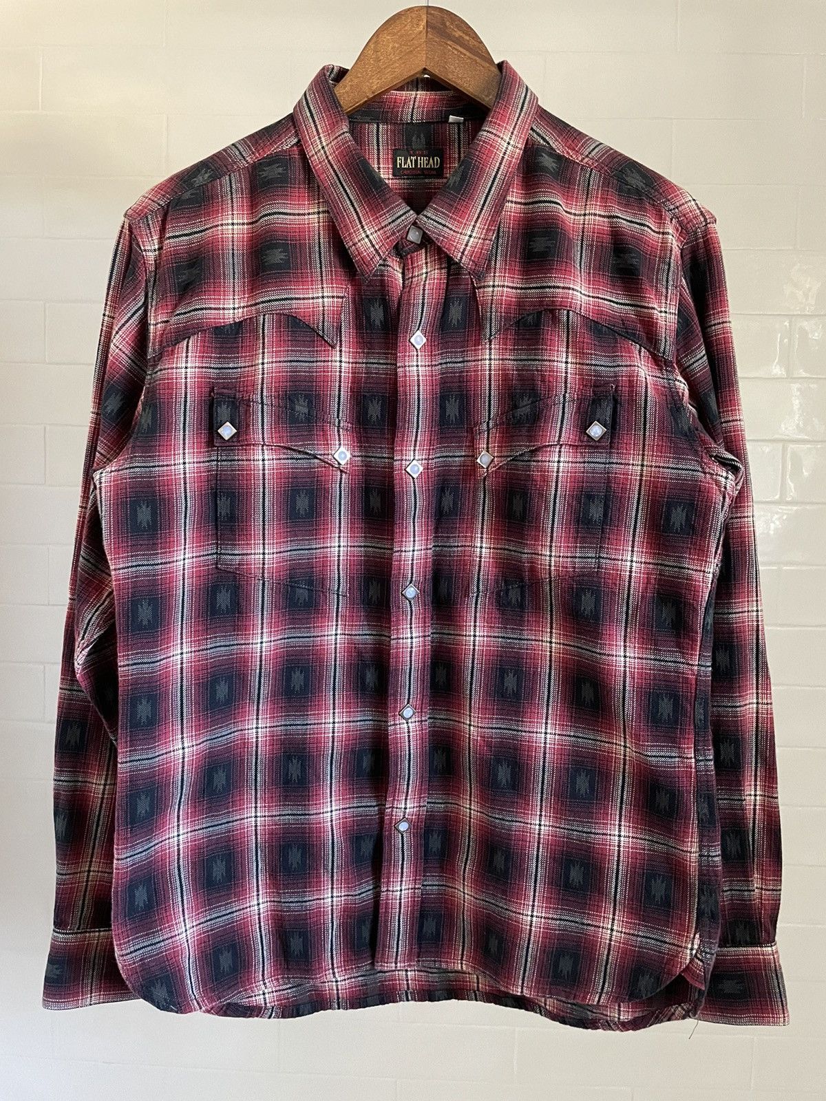 The Flat Head The Flat Head “Native Check” Western Shirt Snap Buttons ...