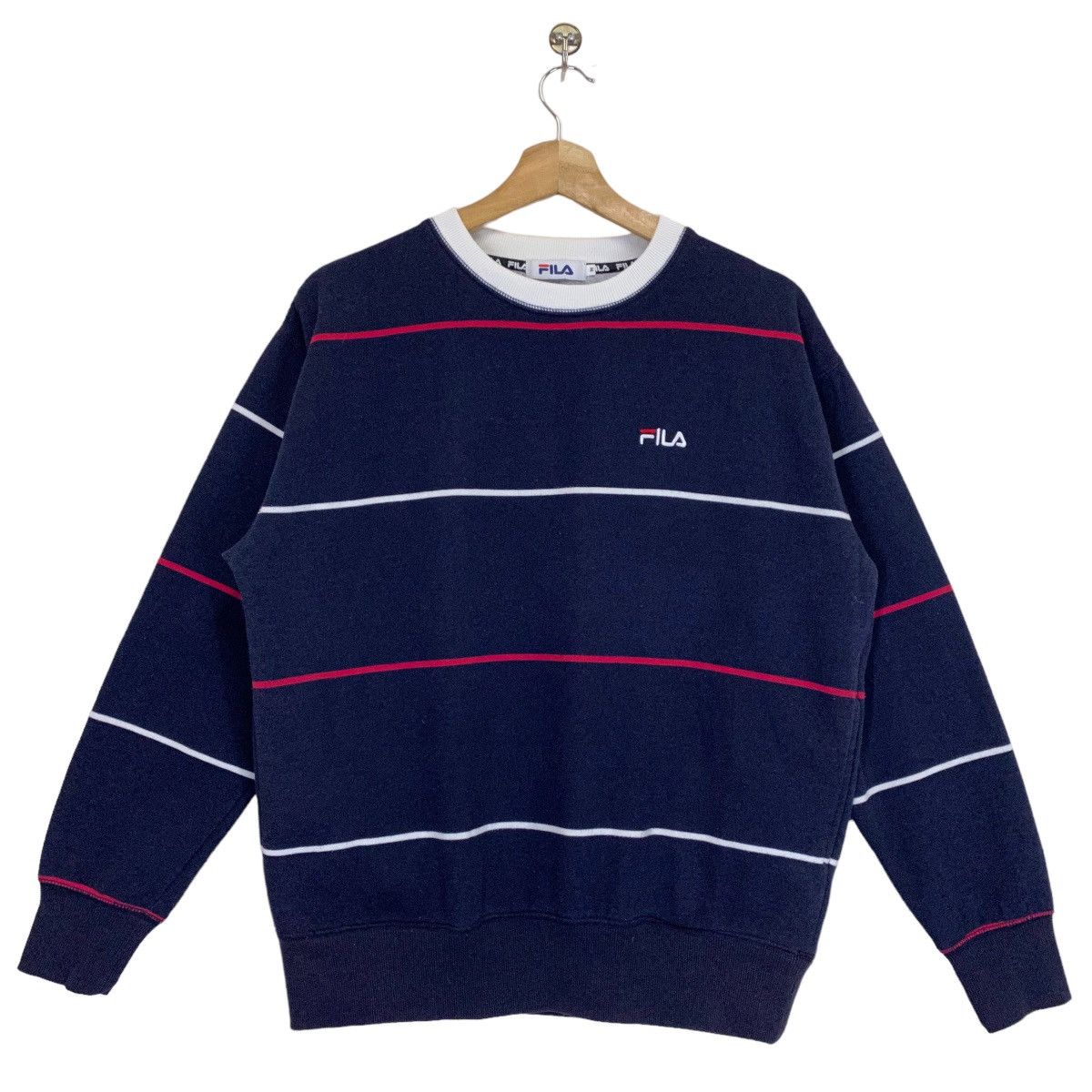 Fila × Vintage Vintage 90s Fila Small Logo Crewneck Sweathirt Size M Size US M / EU 48-50 / 2 - 1 Thumbnail