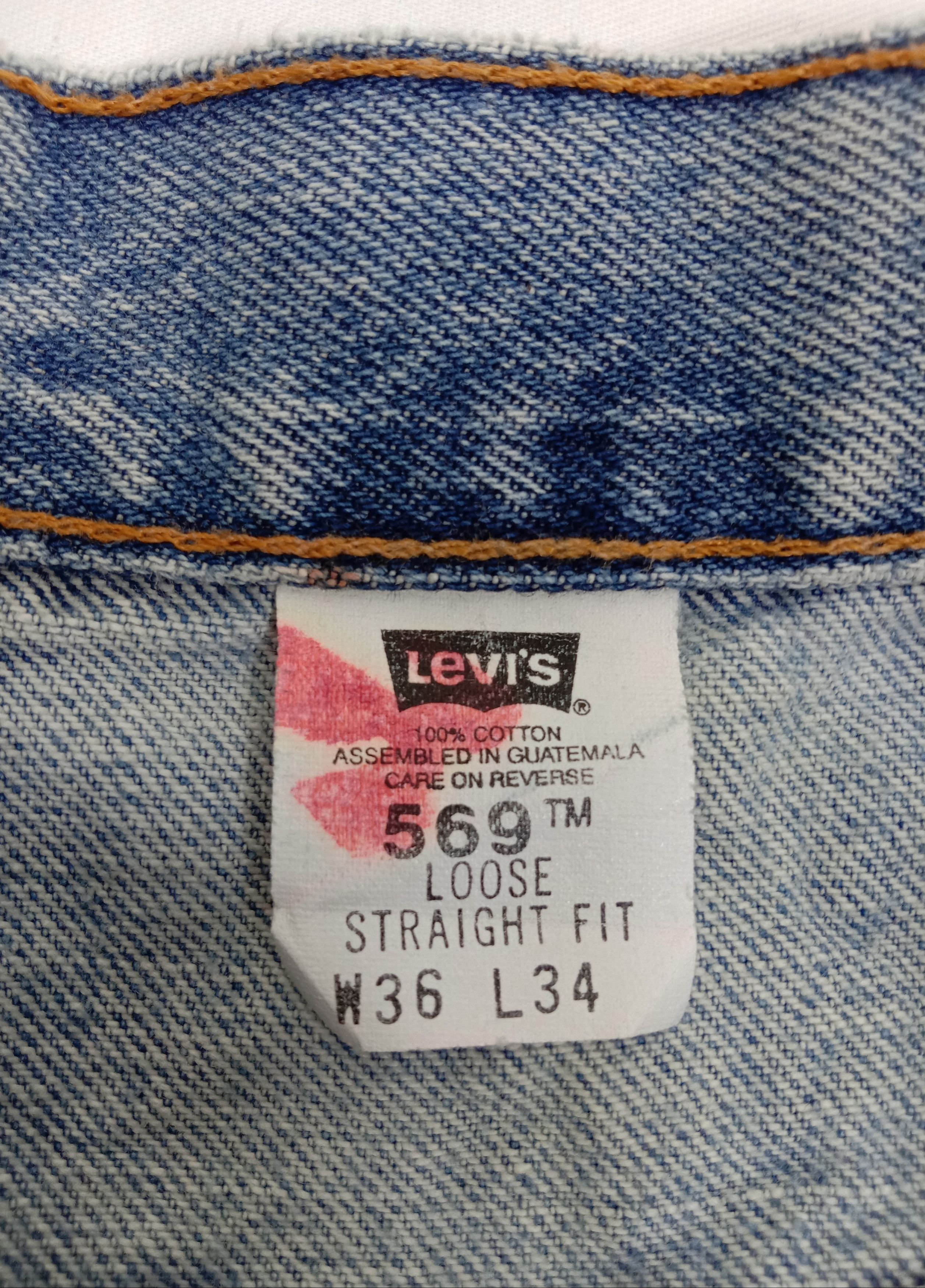 Levi's Vintage Levi's 569 Jeans Stone Wash Loose Straight Fit Denim Size US 35 - 15 Thumbnail