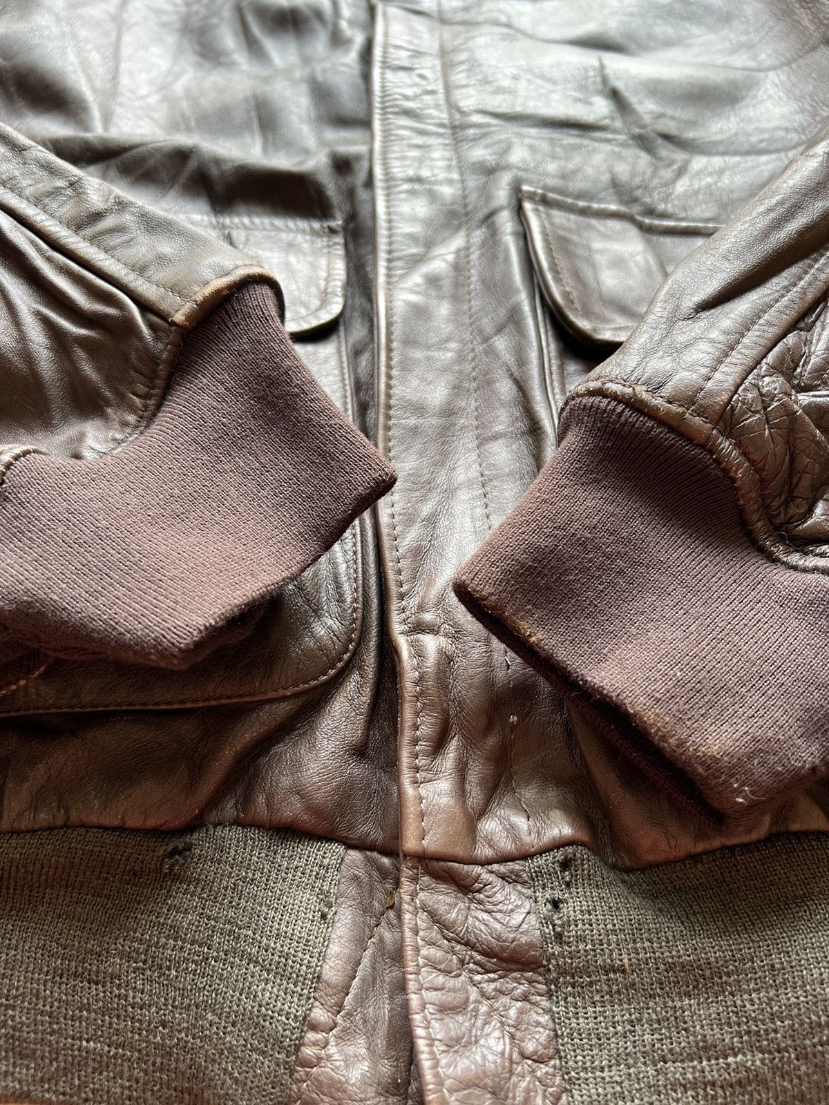 Vintage VERY RARE VINTAGE LEATHER JACKET A2 GENUINE HORSEHIDE Size US L / EU 52-54 / 3 - 6 Thumbnail
