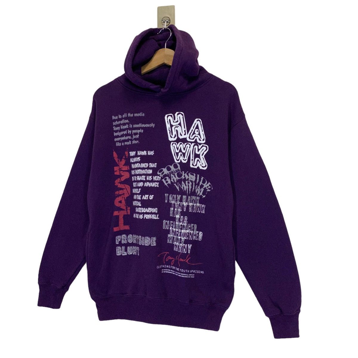 Tony Hawk × Vintage × Welcome Skateboards 90s Tony Hawk Skate Big Logo Pullover Hoodies Size M Size US M / EU 48-50 / 2 - 3 Thumbnail