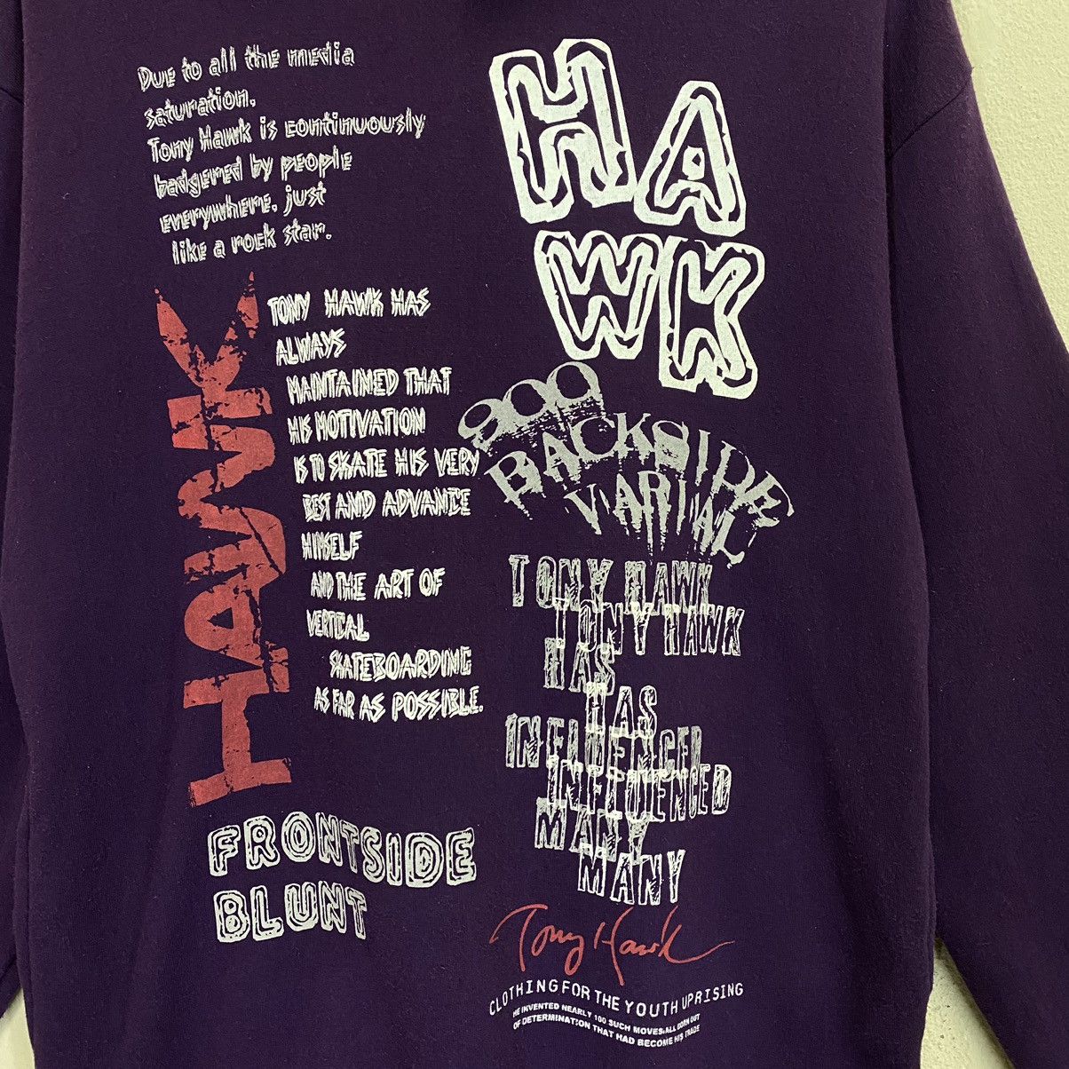 Tony Hawk × Vintage × Welcome Skateboards 90s Tony Hawk Skate Big Logo Pullover Hoodies Size M Size US M / EU 48-50 / 2 - 4 Thumbnail