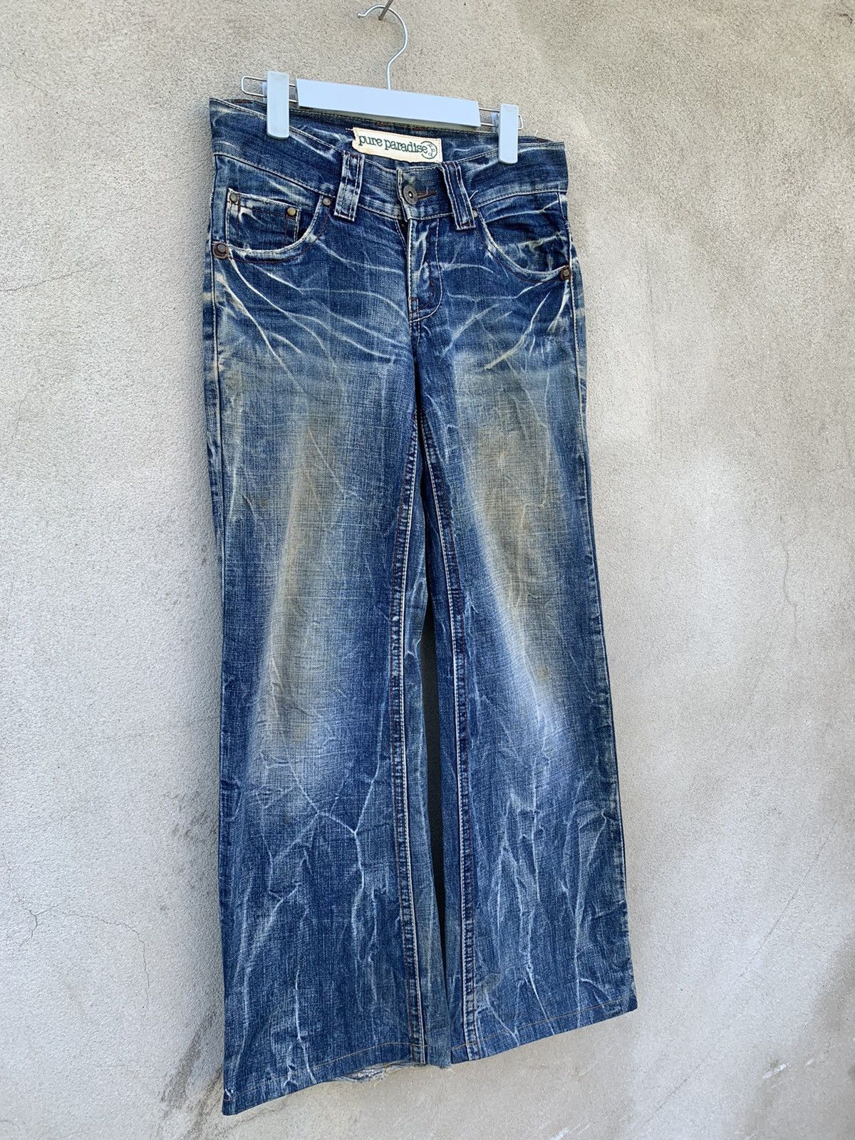 Japanese Brand Japanese Brand Pure Paradise Dirty Flare Denim Pants Size US 28 / EU 44 - 5 Thumbnail